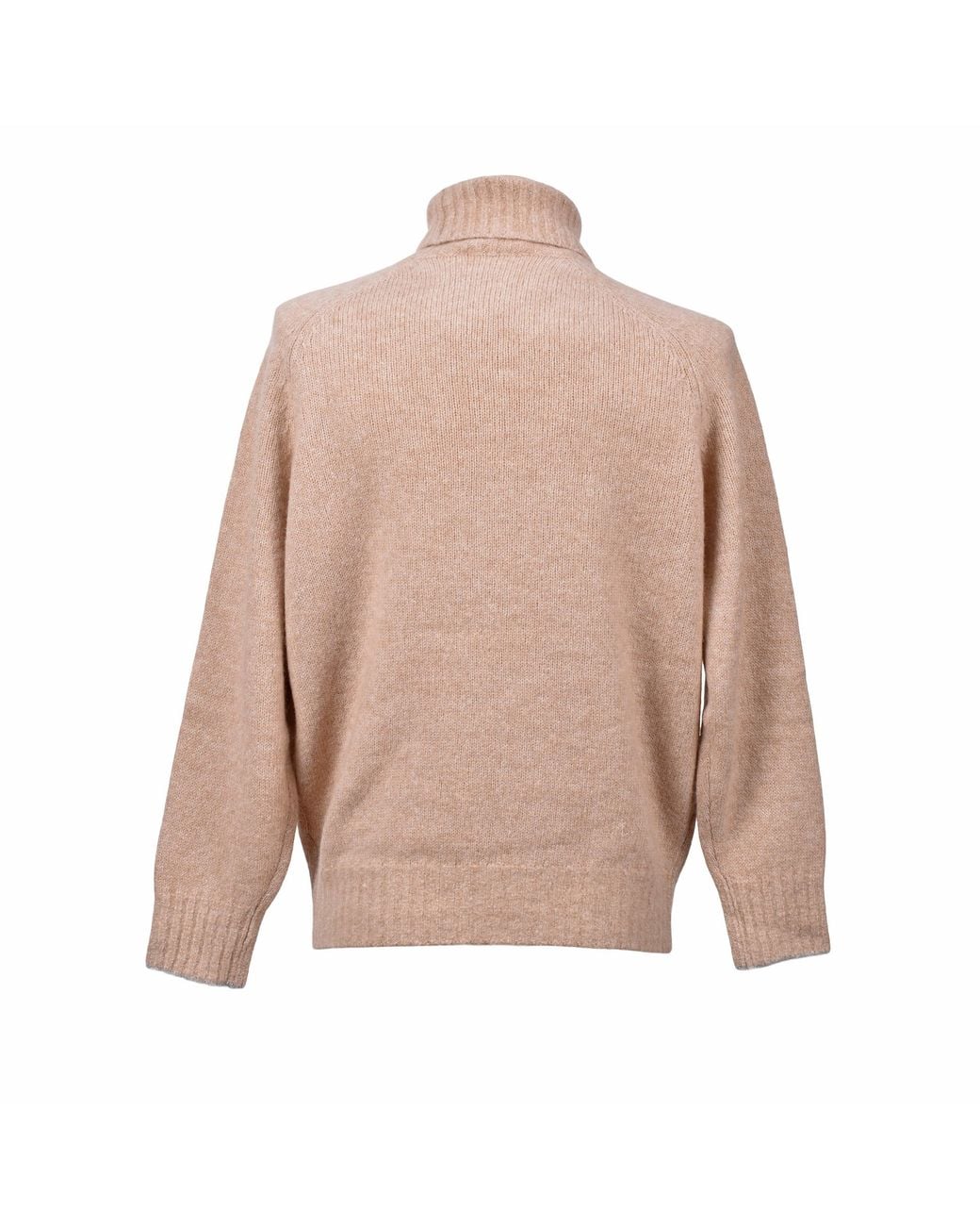Brunello Cucinelli Pink Light Camel Wool Turtleneck Sweater for men