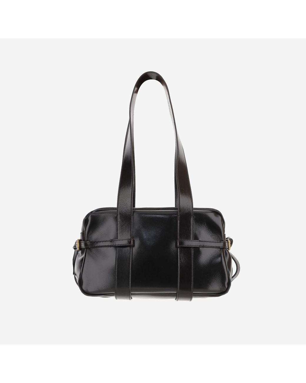 Dries Van Noten Black Shoulder Bag Glossy Leather