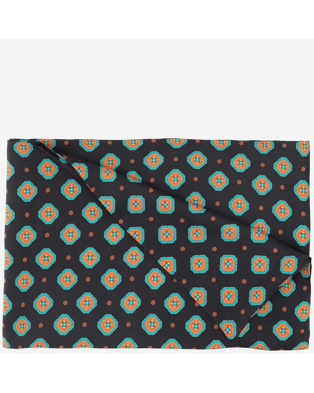 Alberto Biani Blue Floral Pattern Silk Foulard Scarf