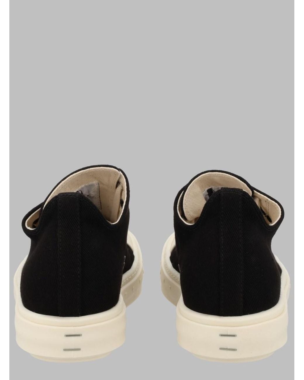 Rick Owens Metallic Low Sneaks Trainers Cotton Sneaker