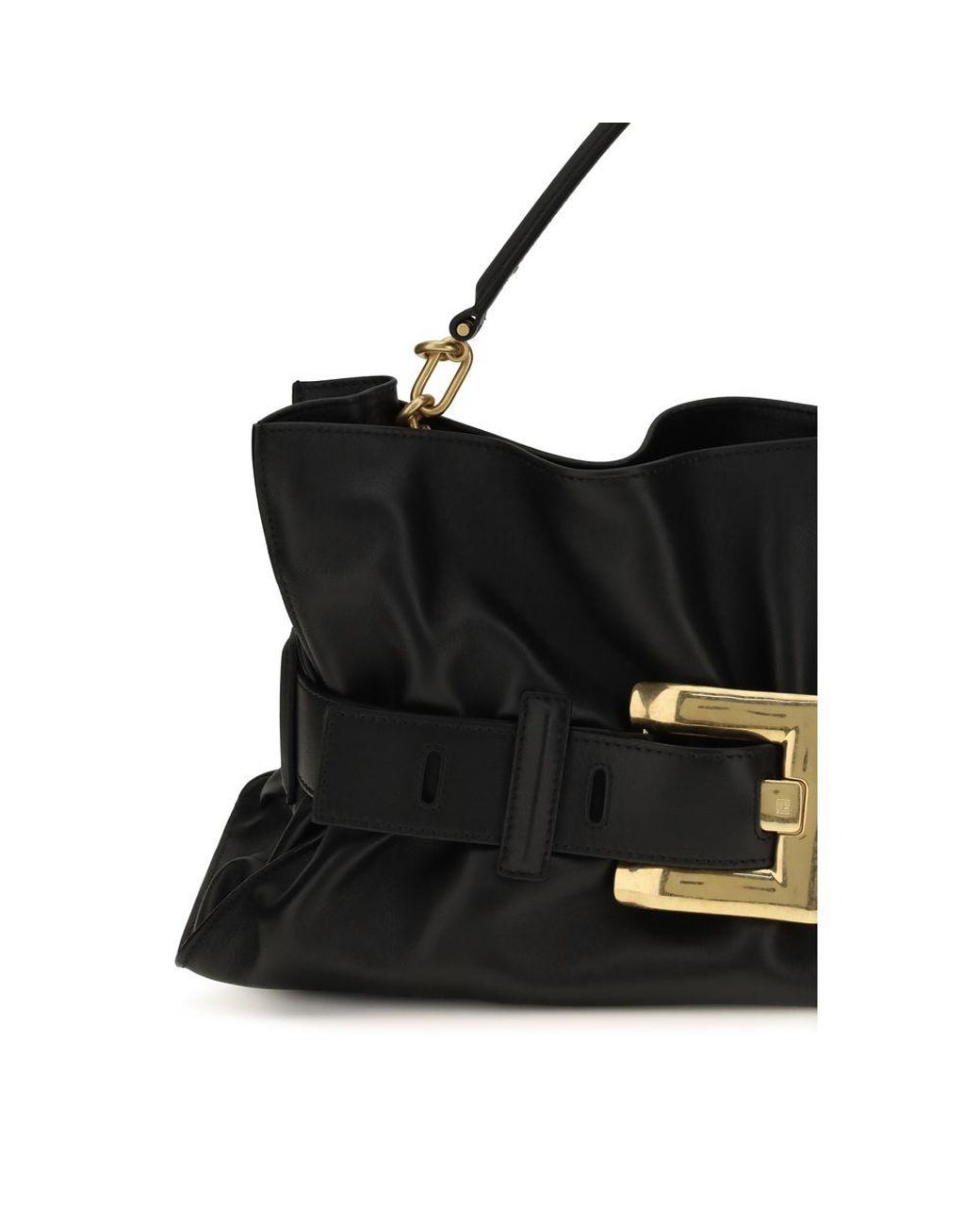 Balmain Black Calf Leather Bos Taurus Handbag