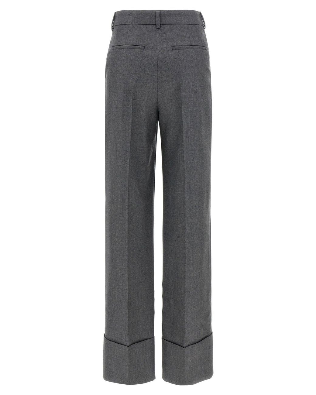 Valentino Garavani Gray Virgin Wool Wide-Leg Trousers