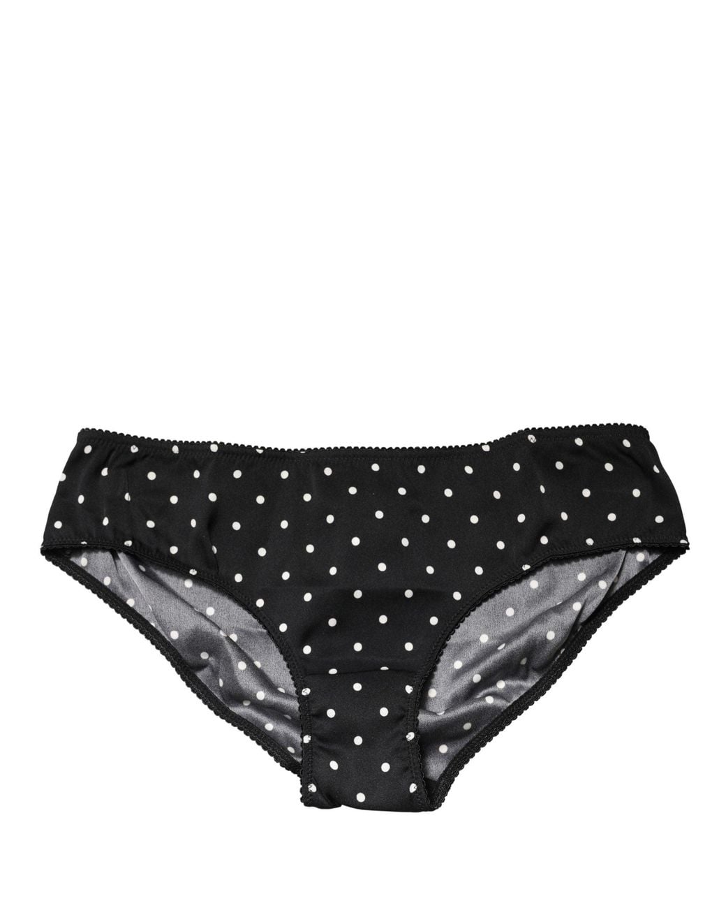 Dolce & Gabbana Black Dolce & Gabbana Polka-Dot Silk Brief