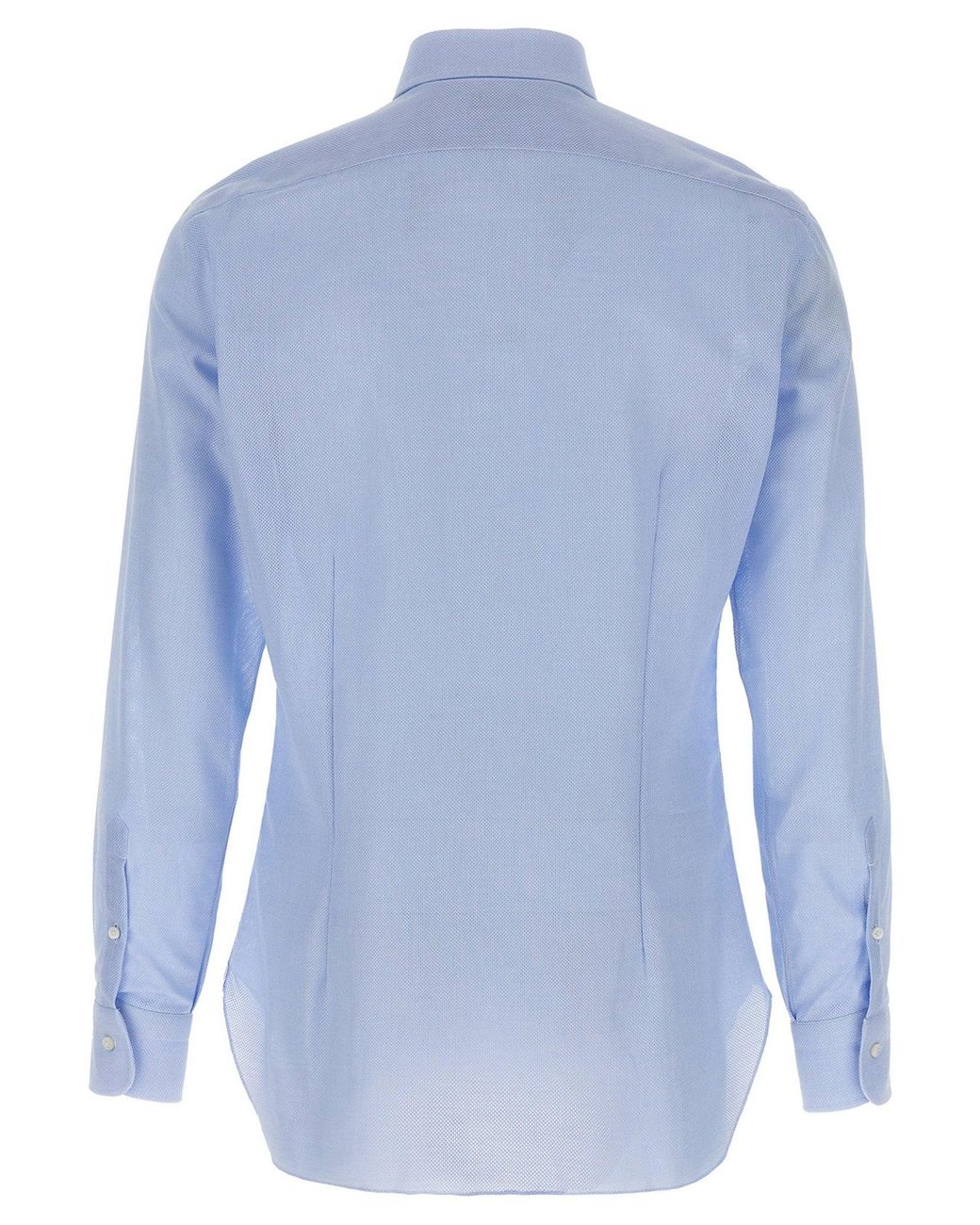 Barba Napoli Blue Honeycomb Cotton Shirt