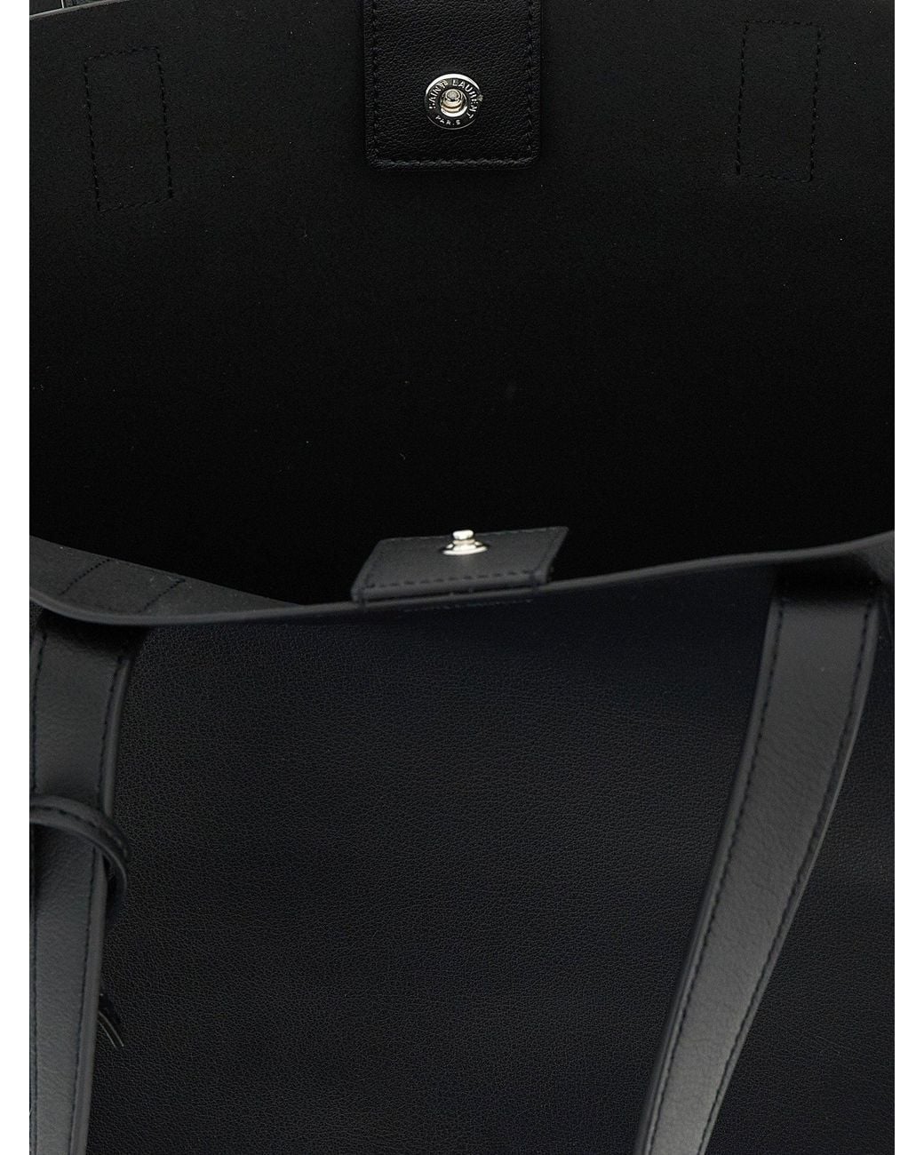Saint Laurent Black Leather Tote Bag