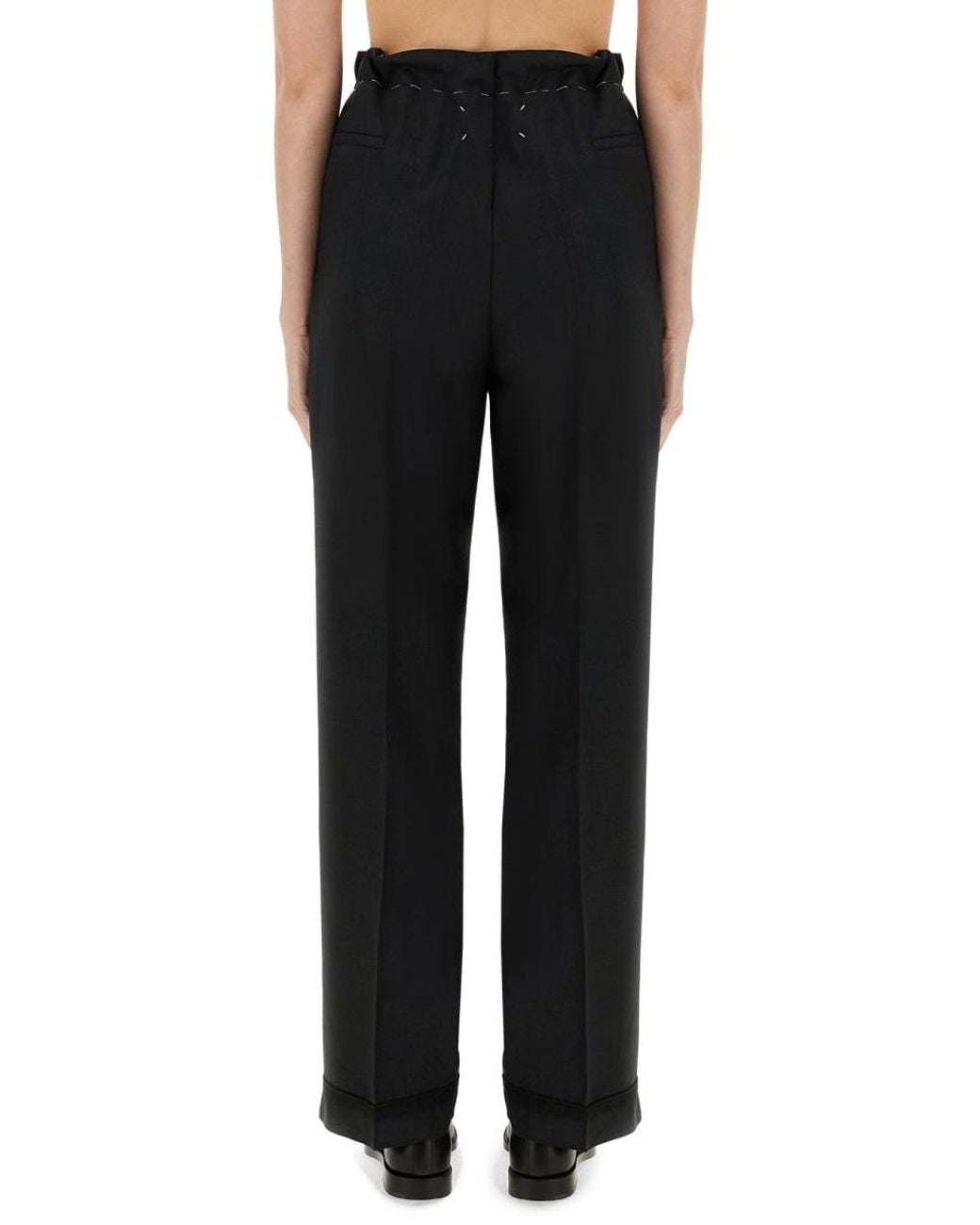 Maison Margiela Black Maison Margiela Wool And Mohair Wide-Leg Trousers