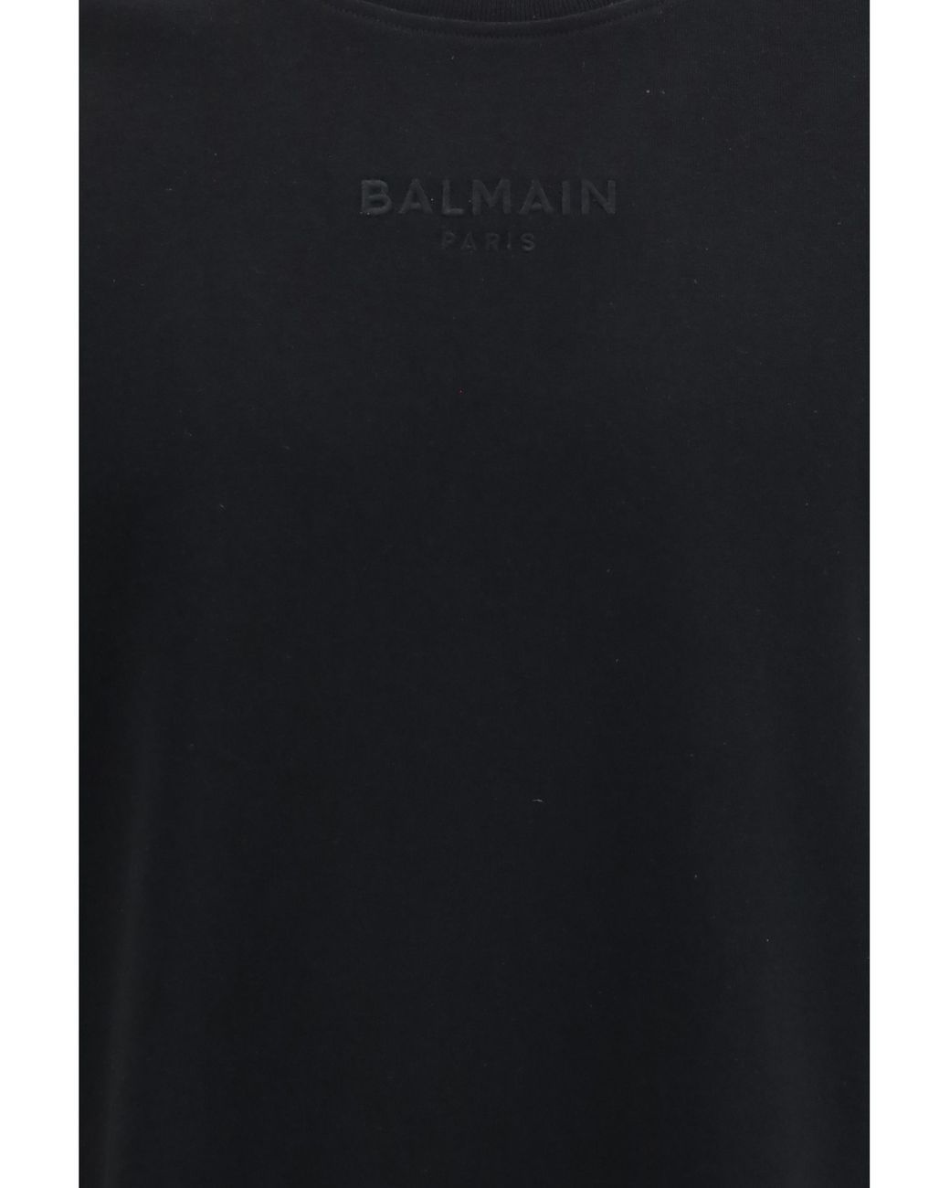 Balmain Black T-Shirt Embroidered Logo for men