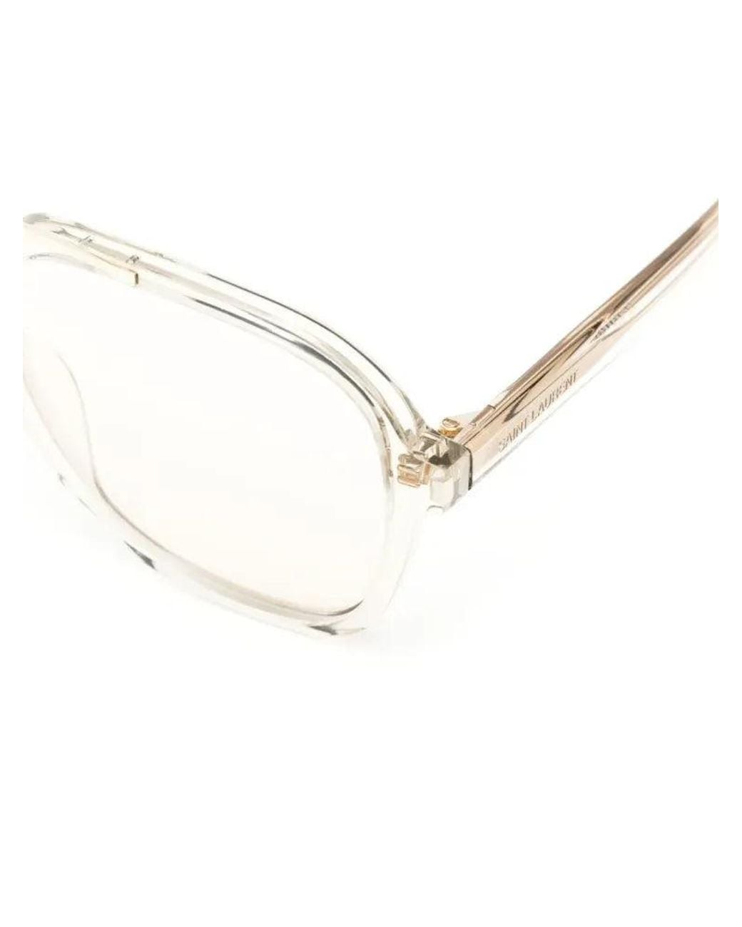 Saint Laurent Black Saint Laurent Eyewear Sl545 Clear-Lens Aviator Eyeglasses — Clear