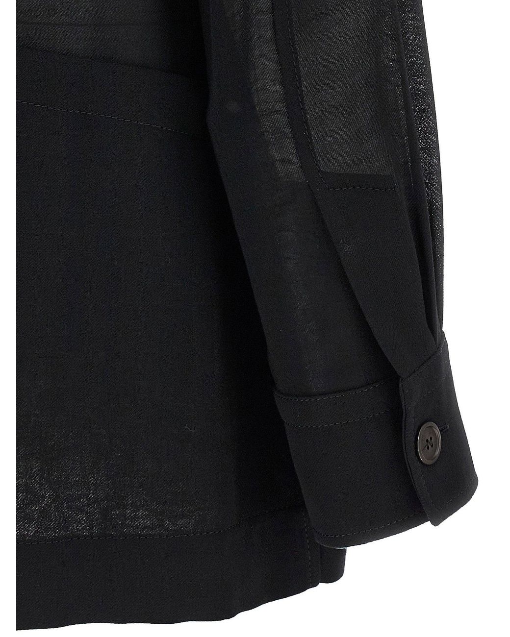 Ferragamo Black Semi-Sheer Wool Jacket