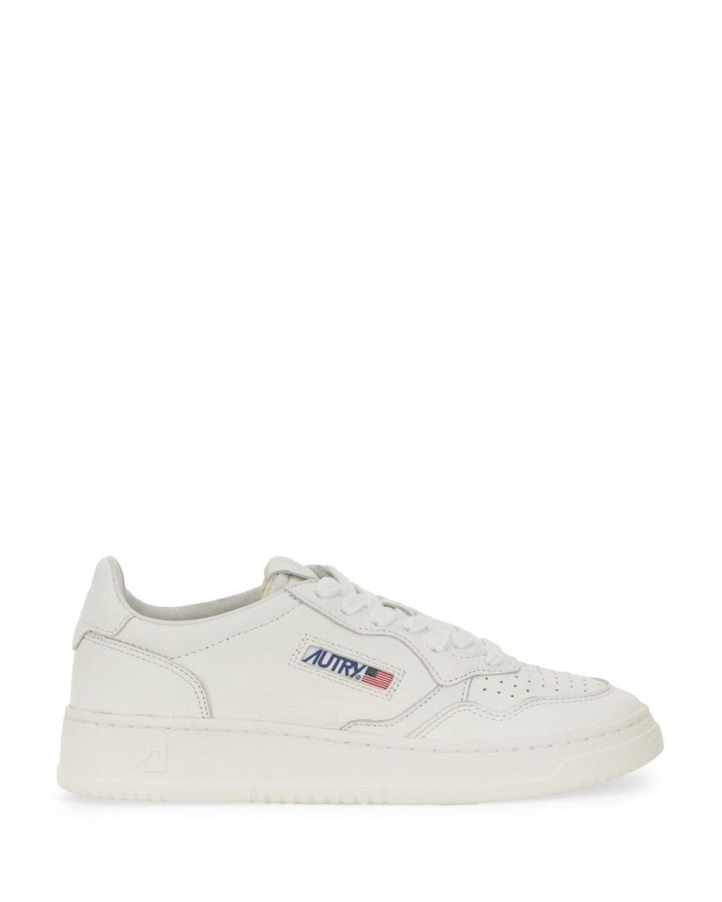 Autry White Medalist Low Sneaker Goat Leather Trainers