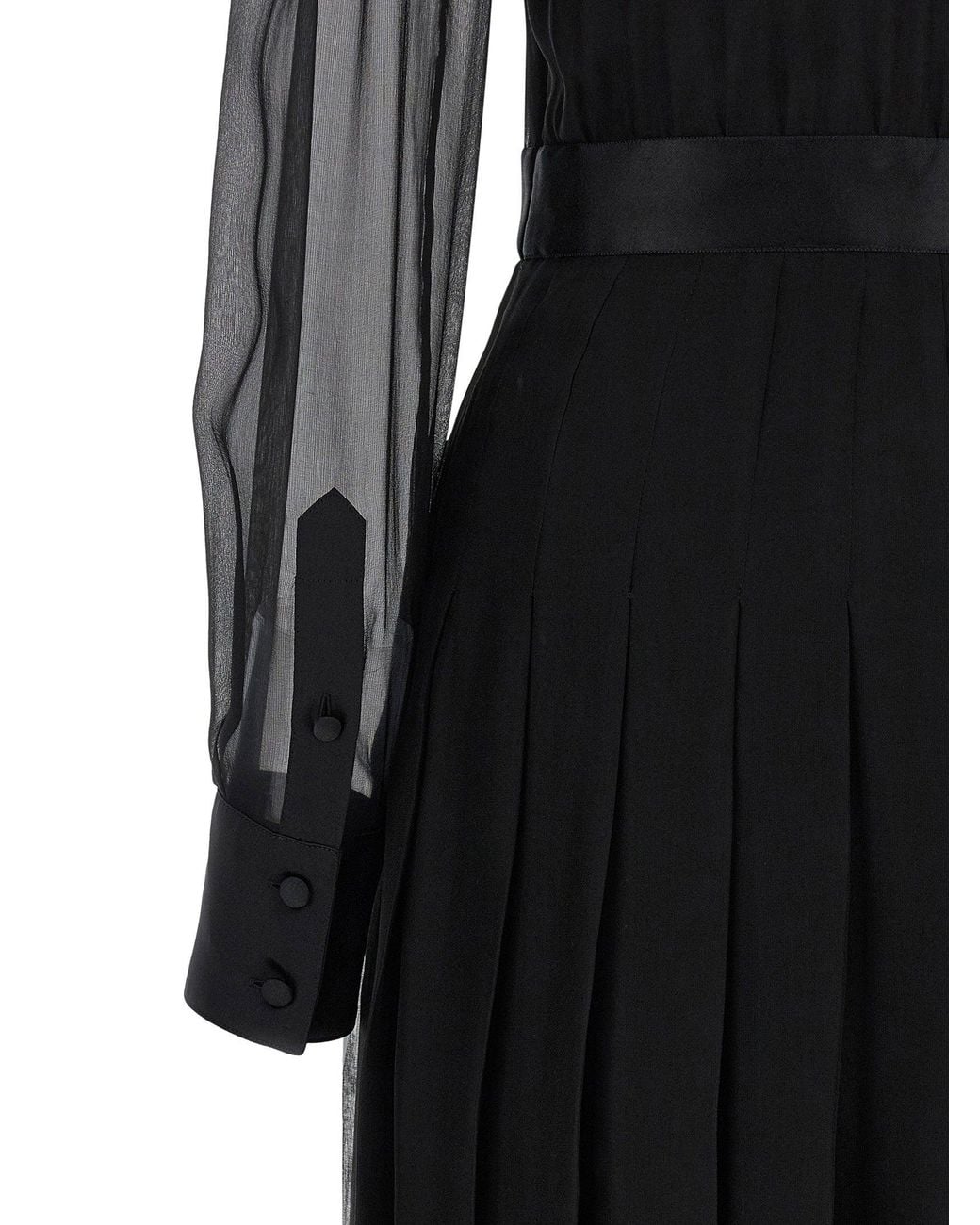 Dolce & Gabbana Black Dolce & Gabbana Semi-Sheer Silk Chiffon Overlay Dress
