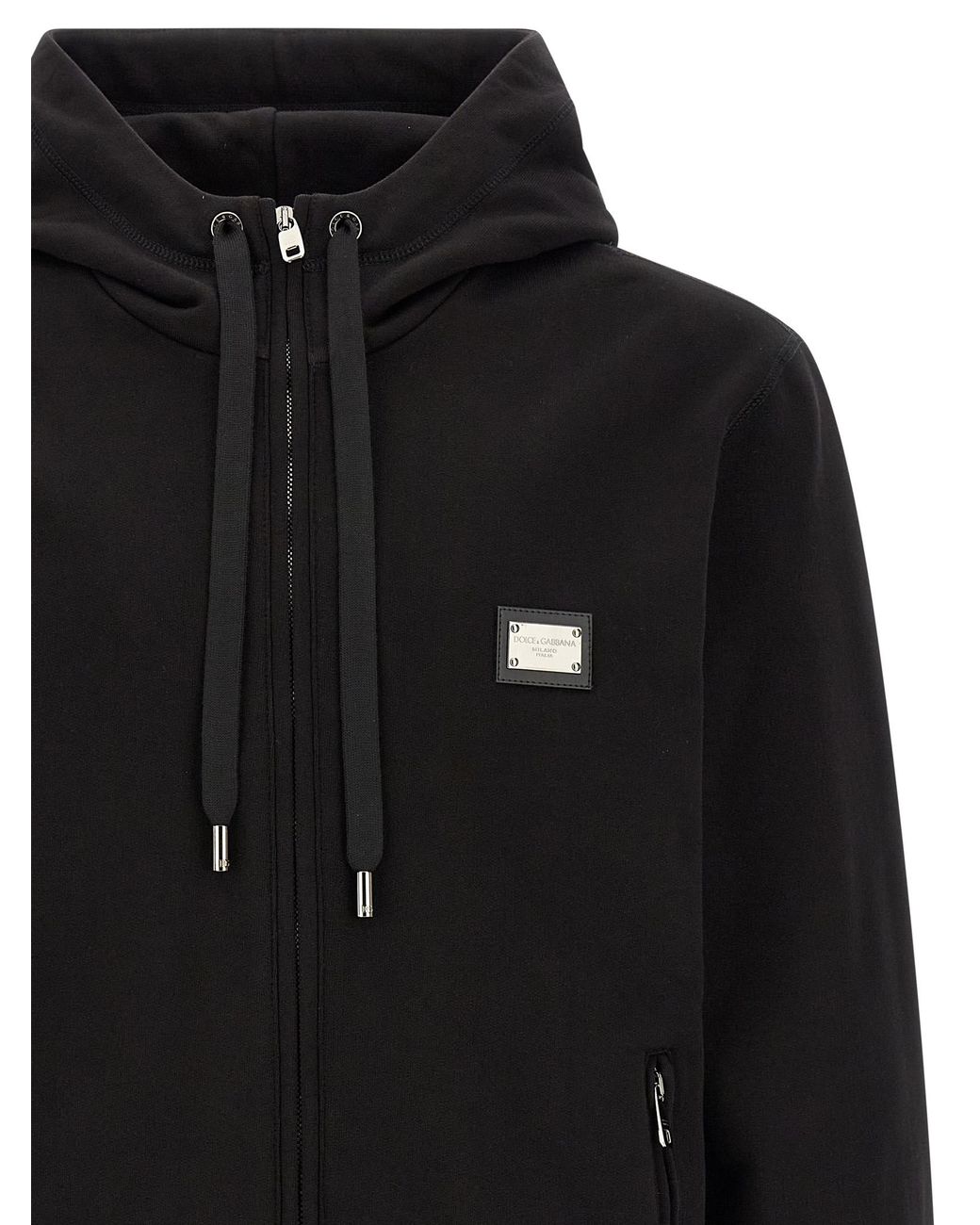 Dolce & Gabbana Black Dolce & Gabbana Logo Plaque Hoodie for men