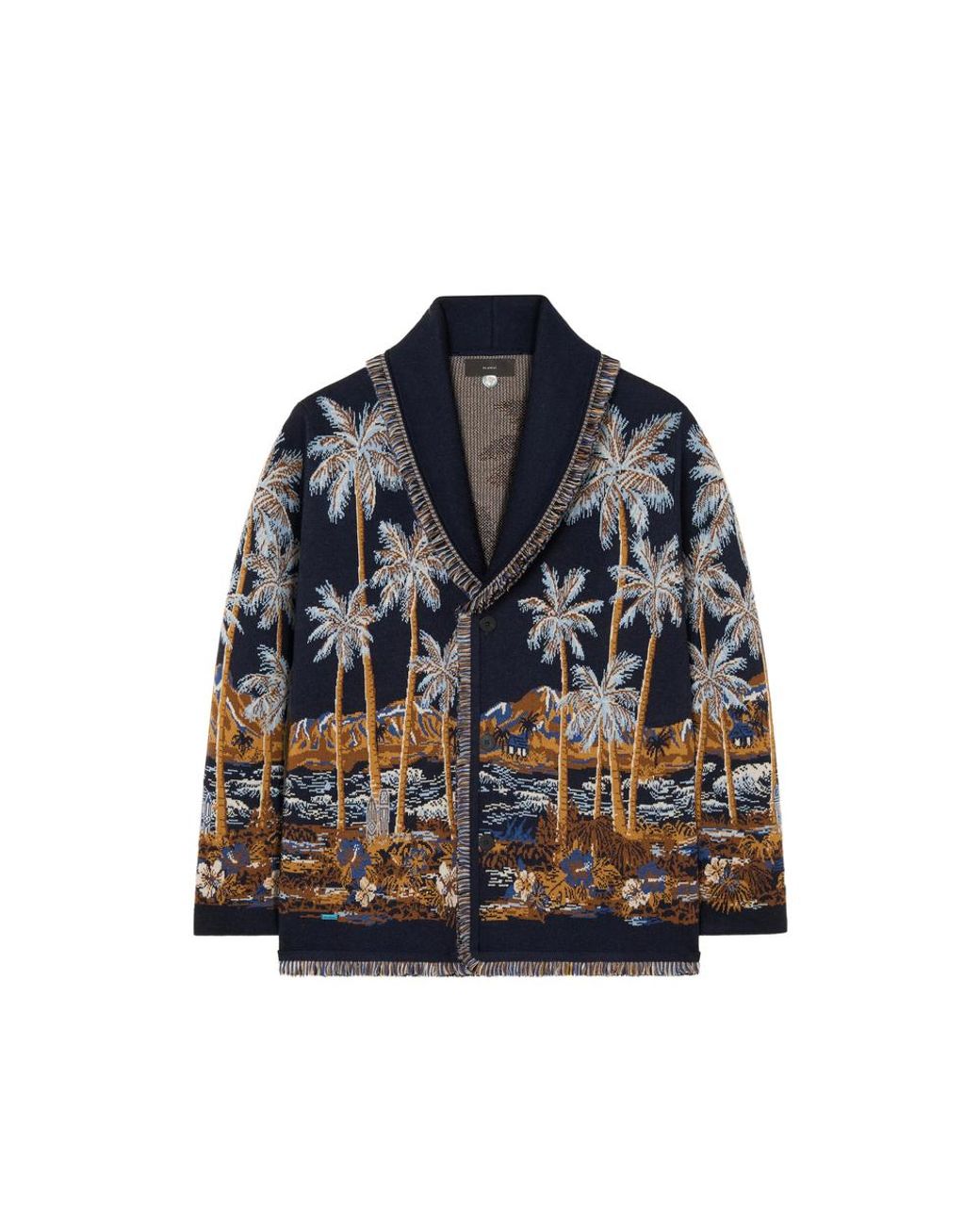 Alanui Blue Diamond Head Fringed Cardigan for men
