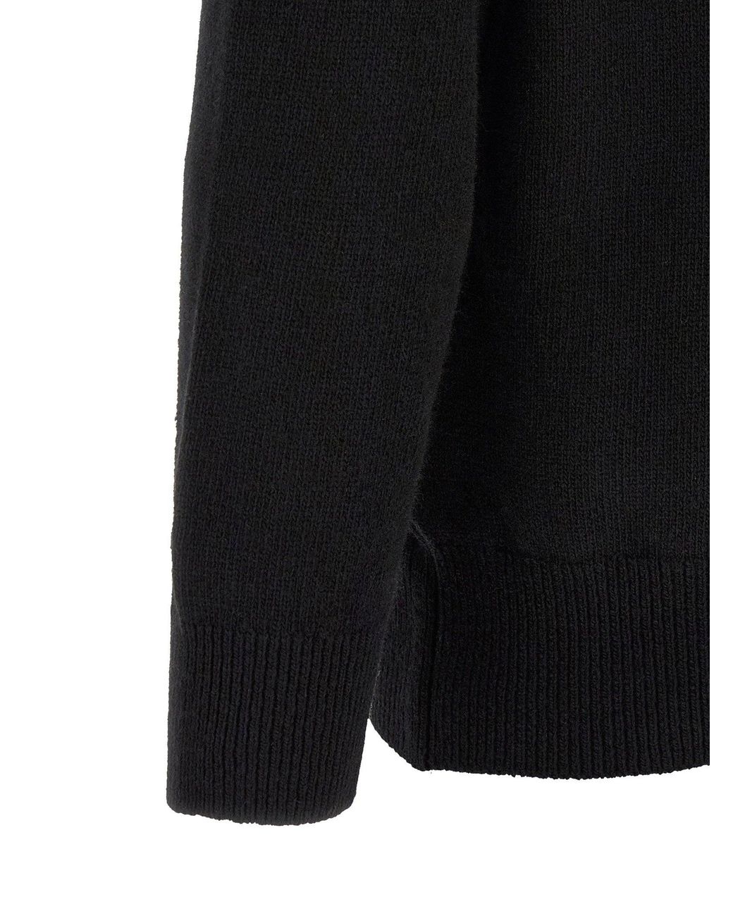 C P Company Black Recycled Lambswool With Lens Pocket Sweater for men