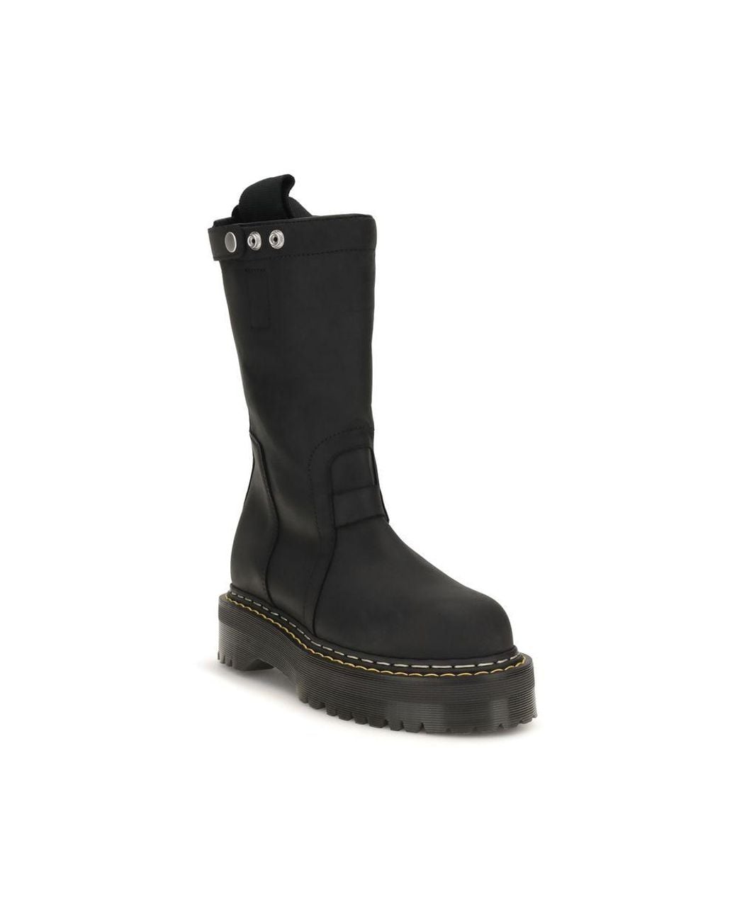 Rick Owens Black Nubuc Leather Lace-Up Boots for men