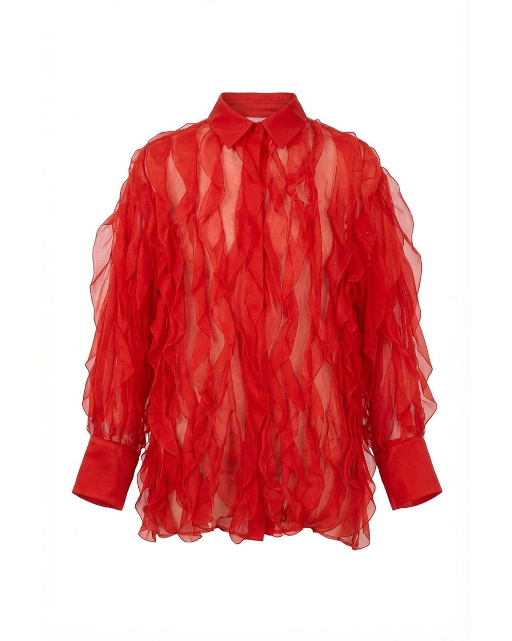 Valentino Red Adult Short Dress Silk Fabric
