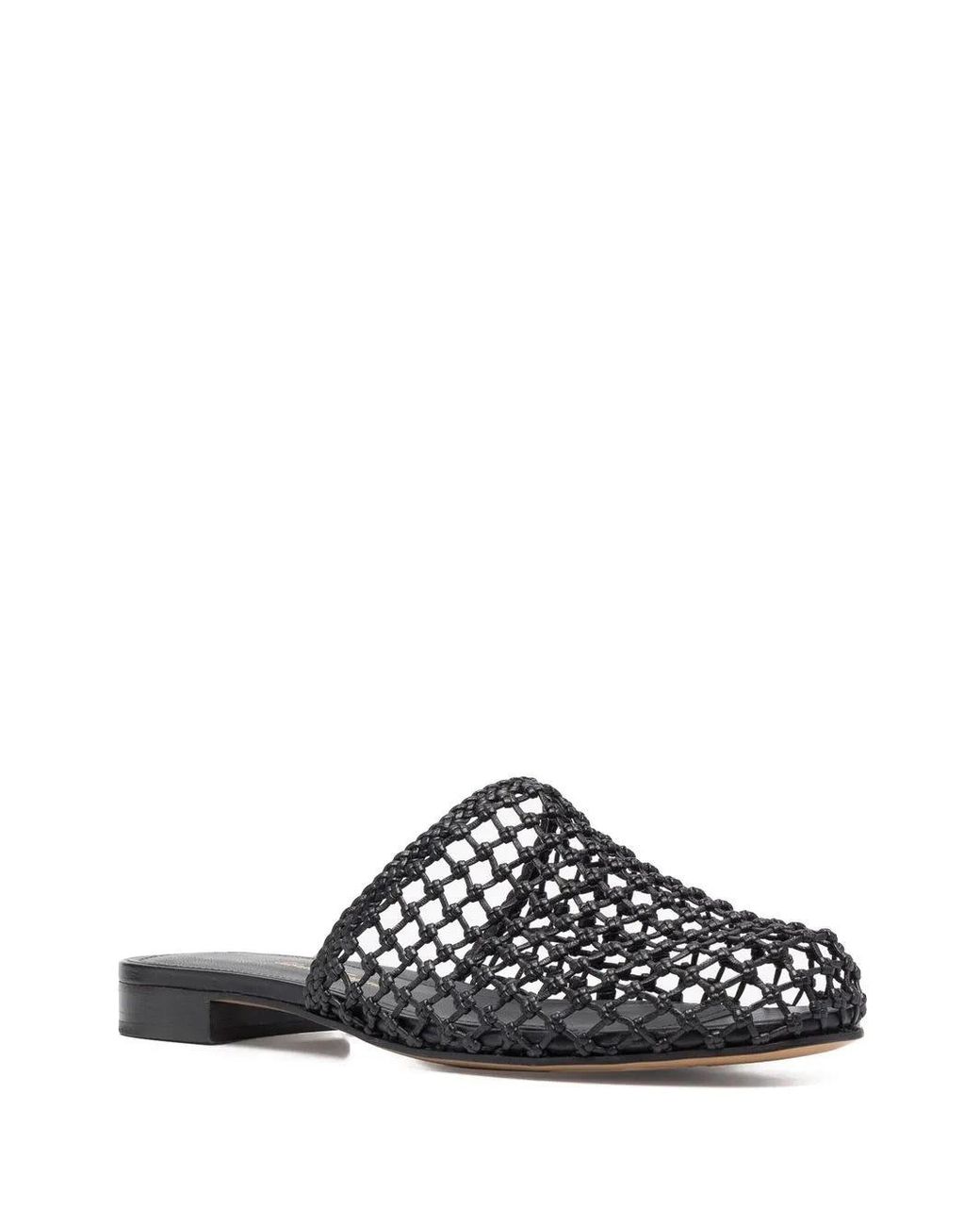 Ferragamo White Woven-Design Leather Mules