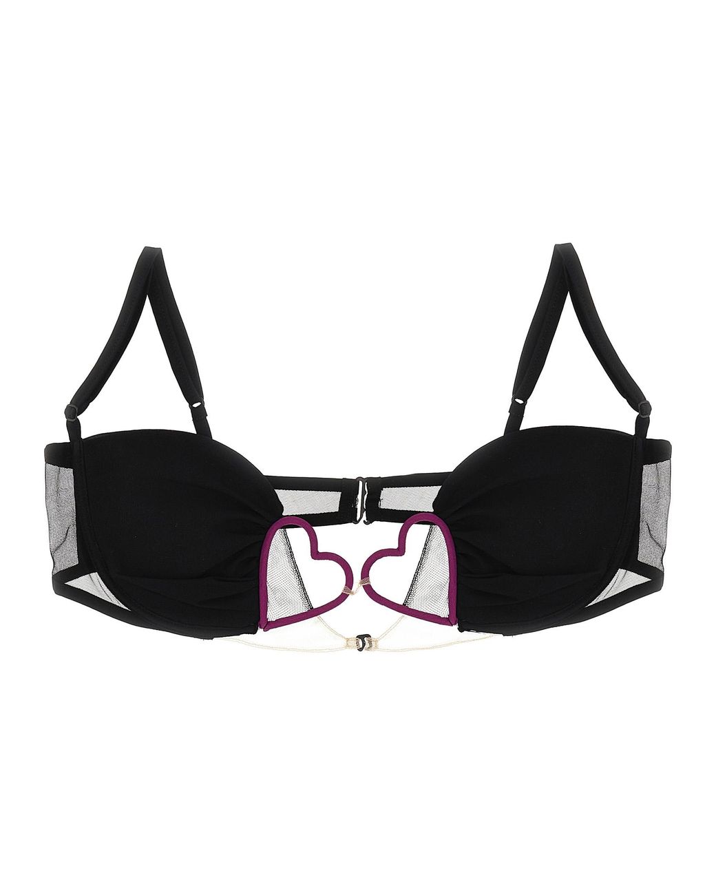 Nensi Dojaka Black 'Heart' Bra