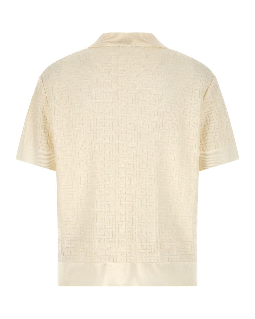 Balmain Natural Monogram Jacquard Polo Shirt for men