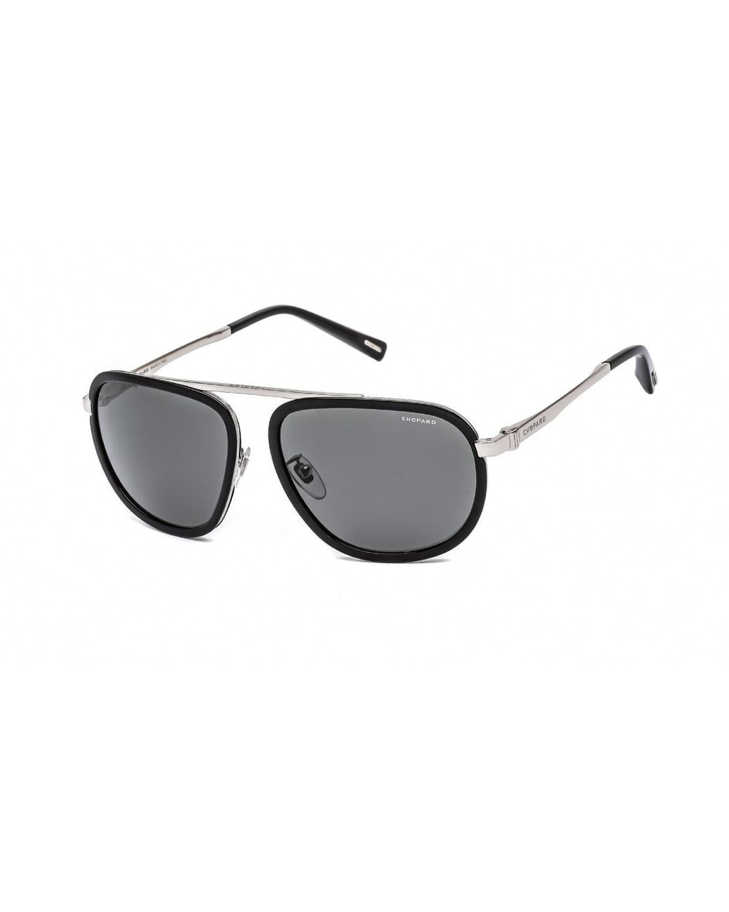 Chopard Black Chopard Schc31 Aviator Metal Sunglasses