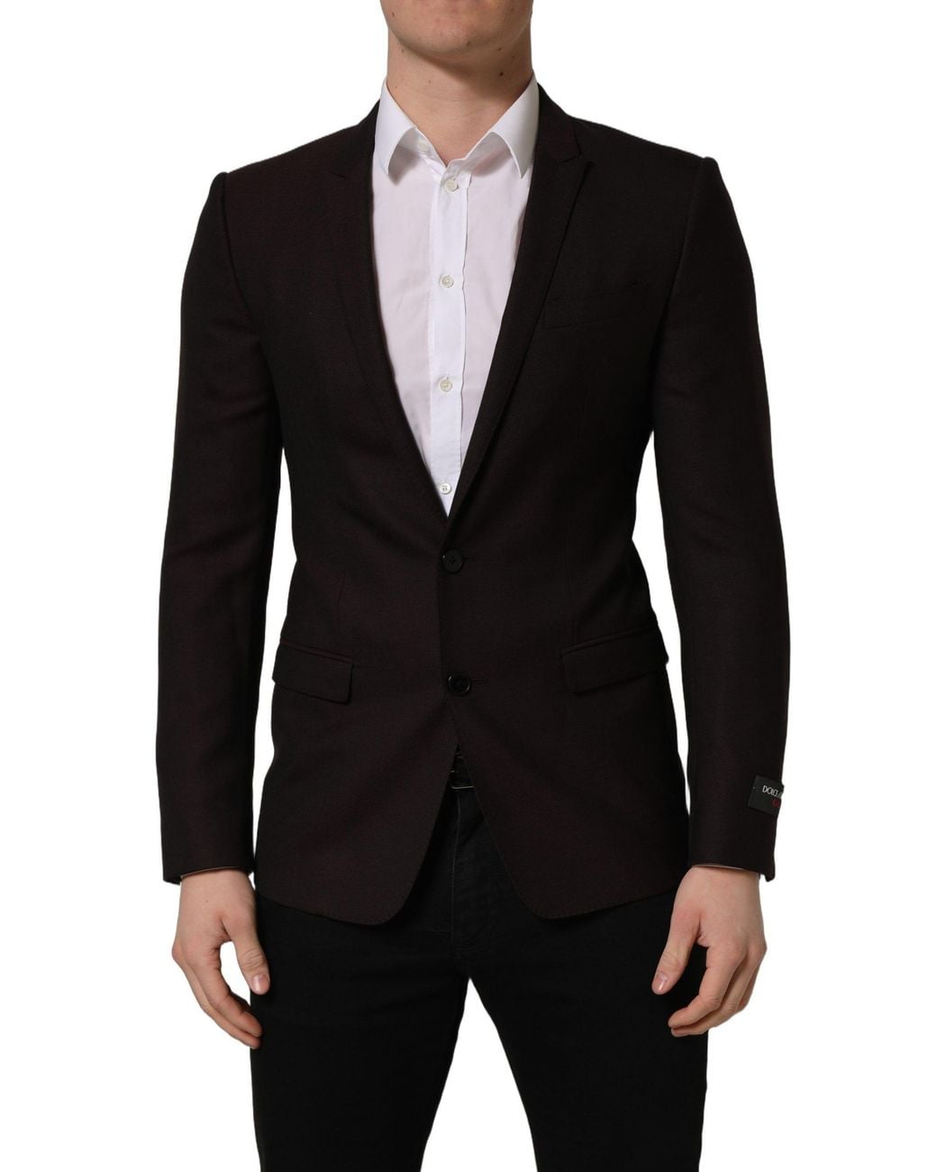 Dolce & Gabbana Black Wool Single Breasted Jacket Vigin Clothing for men
