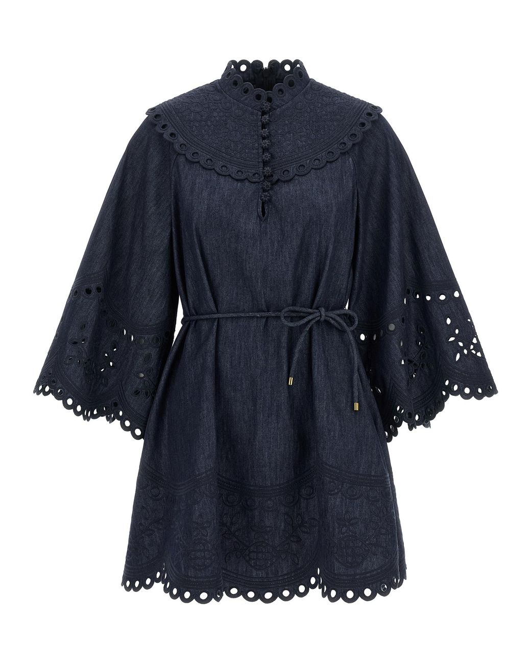 Zimmermann Blue Cotton Short Dress