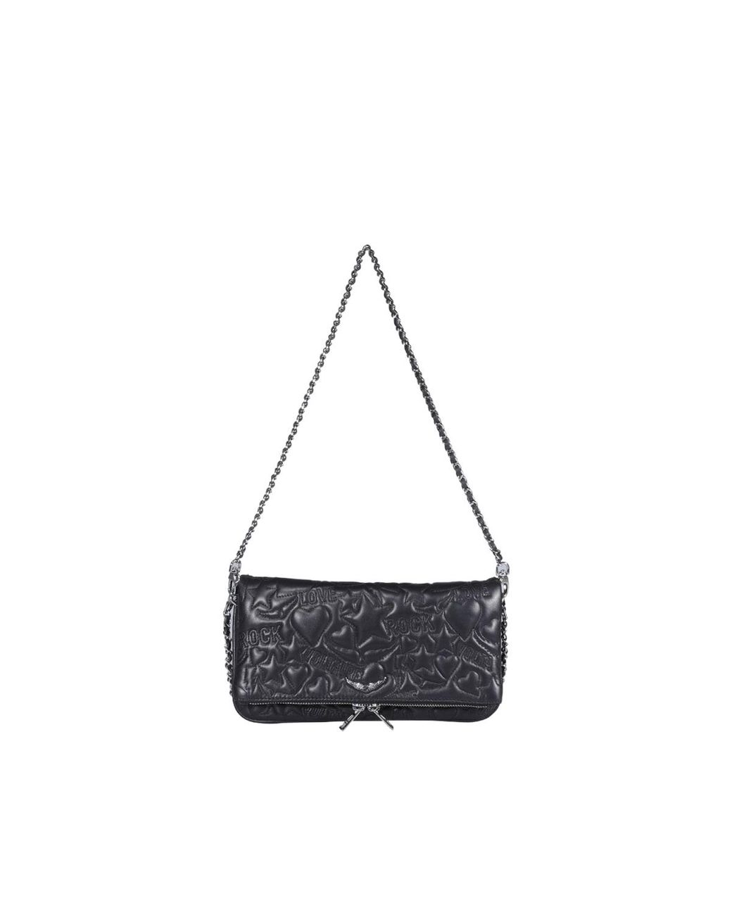 Zadig & Voltaire Rock Wild Clutch Shoulder Bag WJAP2023F Python Print  Black