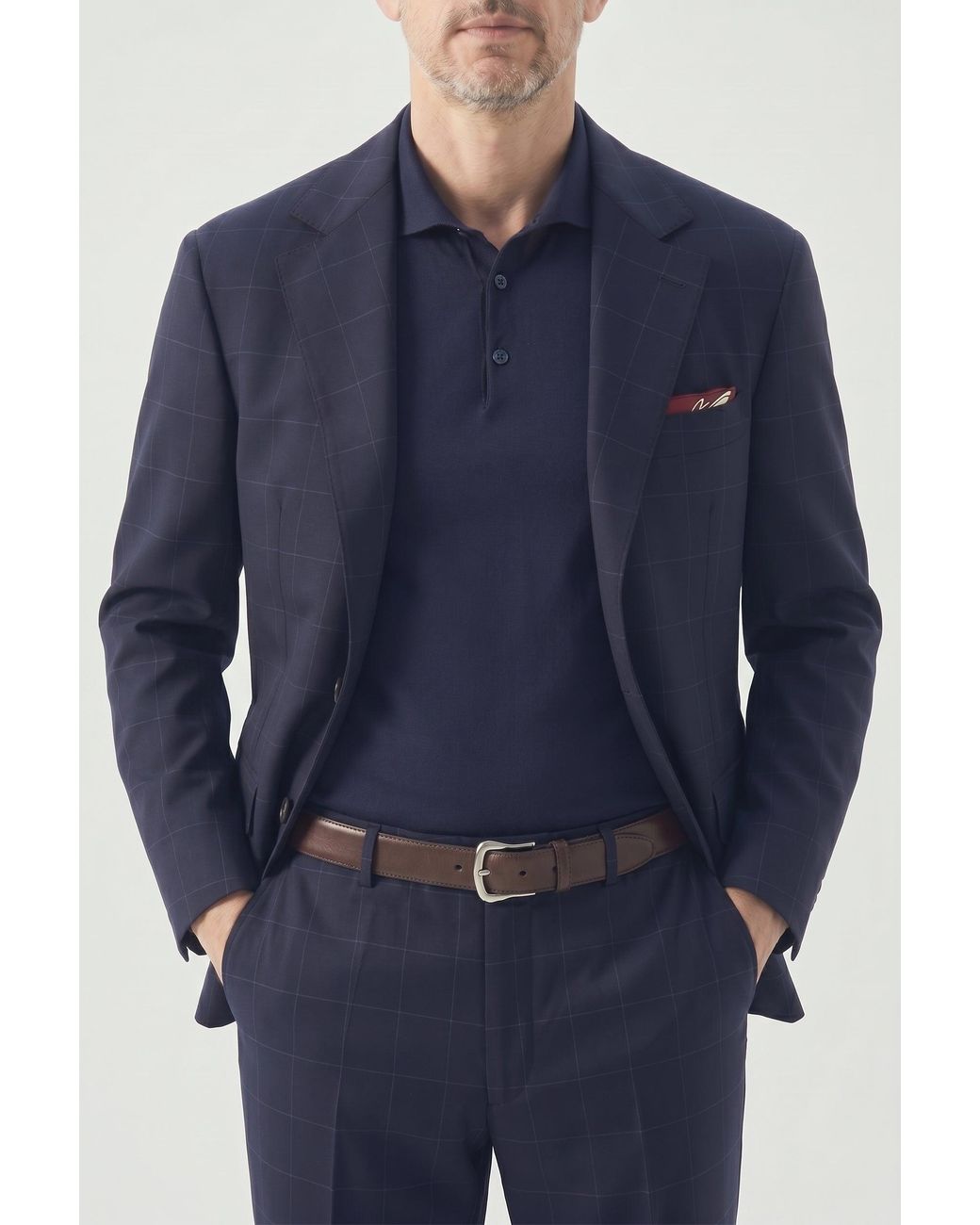 Brunello Cucinelli Blue Wool Tailored Jacket for men