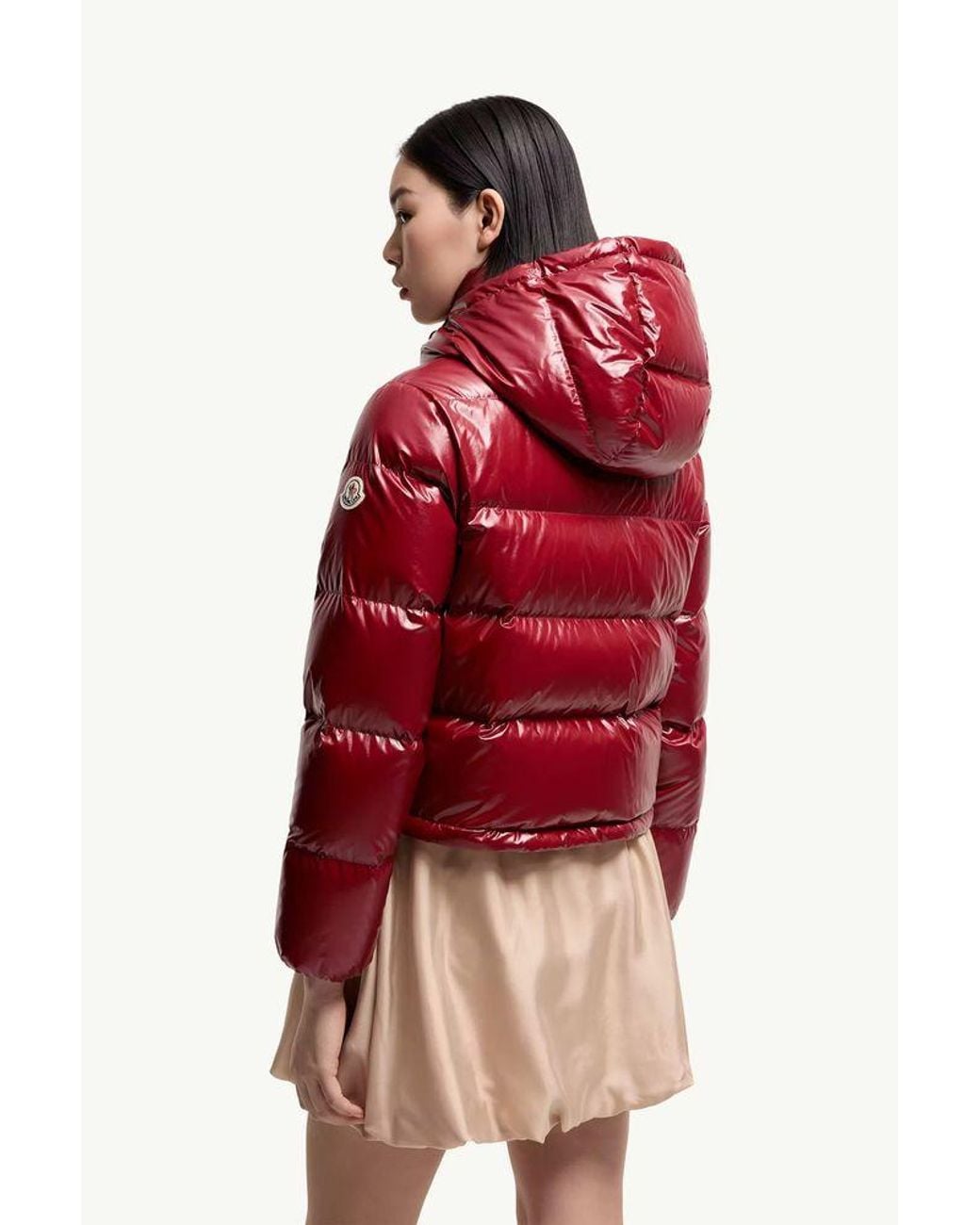 Moncler Red Moncler Quilted Down Down Jacket — Burgundy