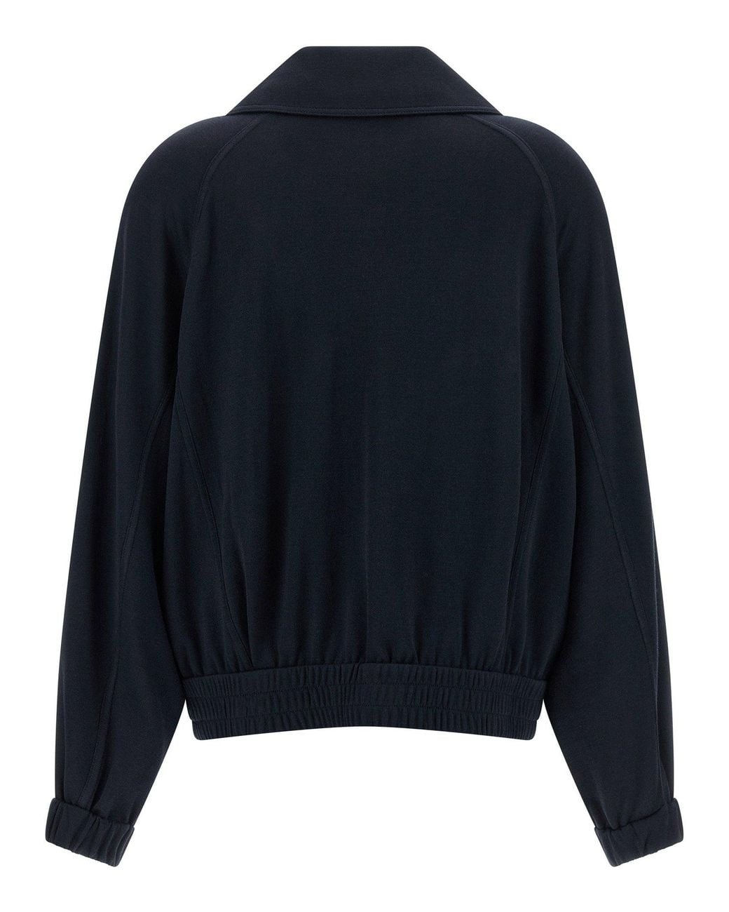 Brunello Cucinelli Blue Cotton-Silk Interlock Sweatshirt