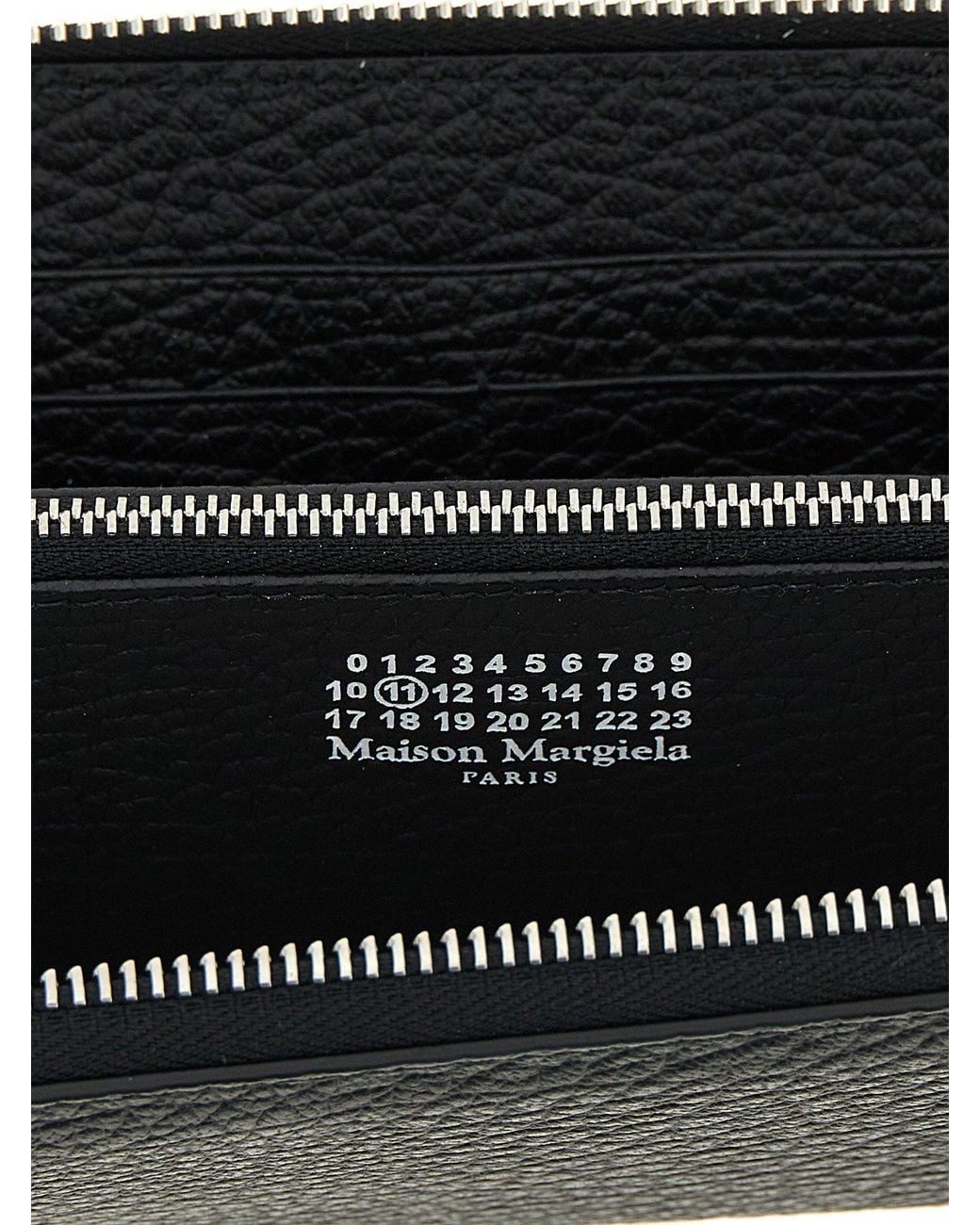Maison Margiela Gray Stitching Logo Leather Wallet