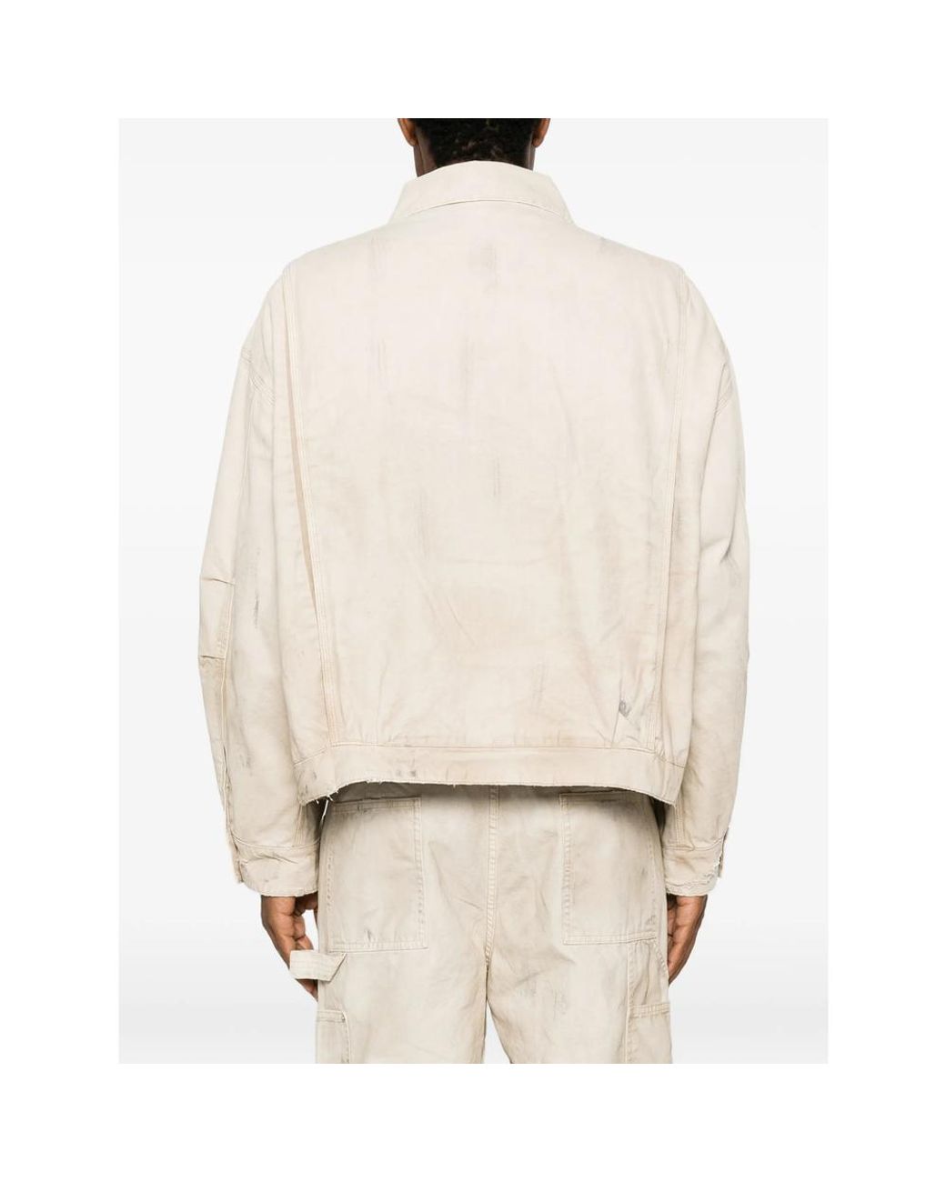 Cole Buxton Natural Distressed Panelled Jacket for men