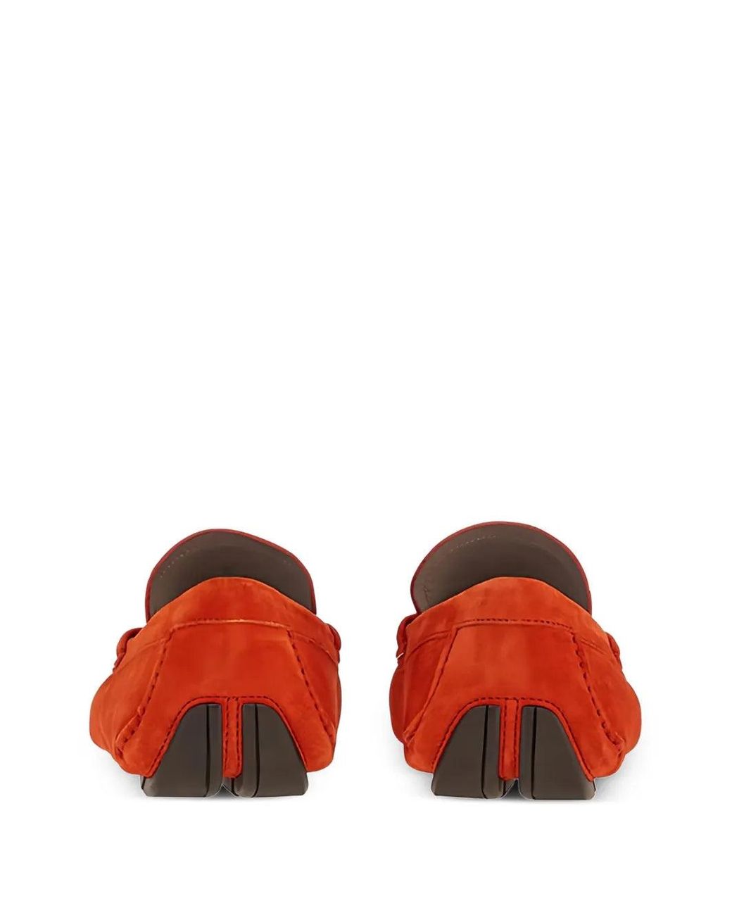 Ferragamo Red Suede Leather Loafers for men