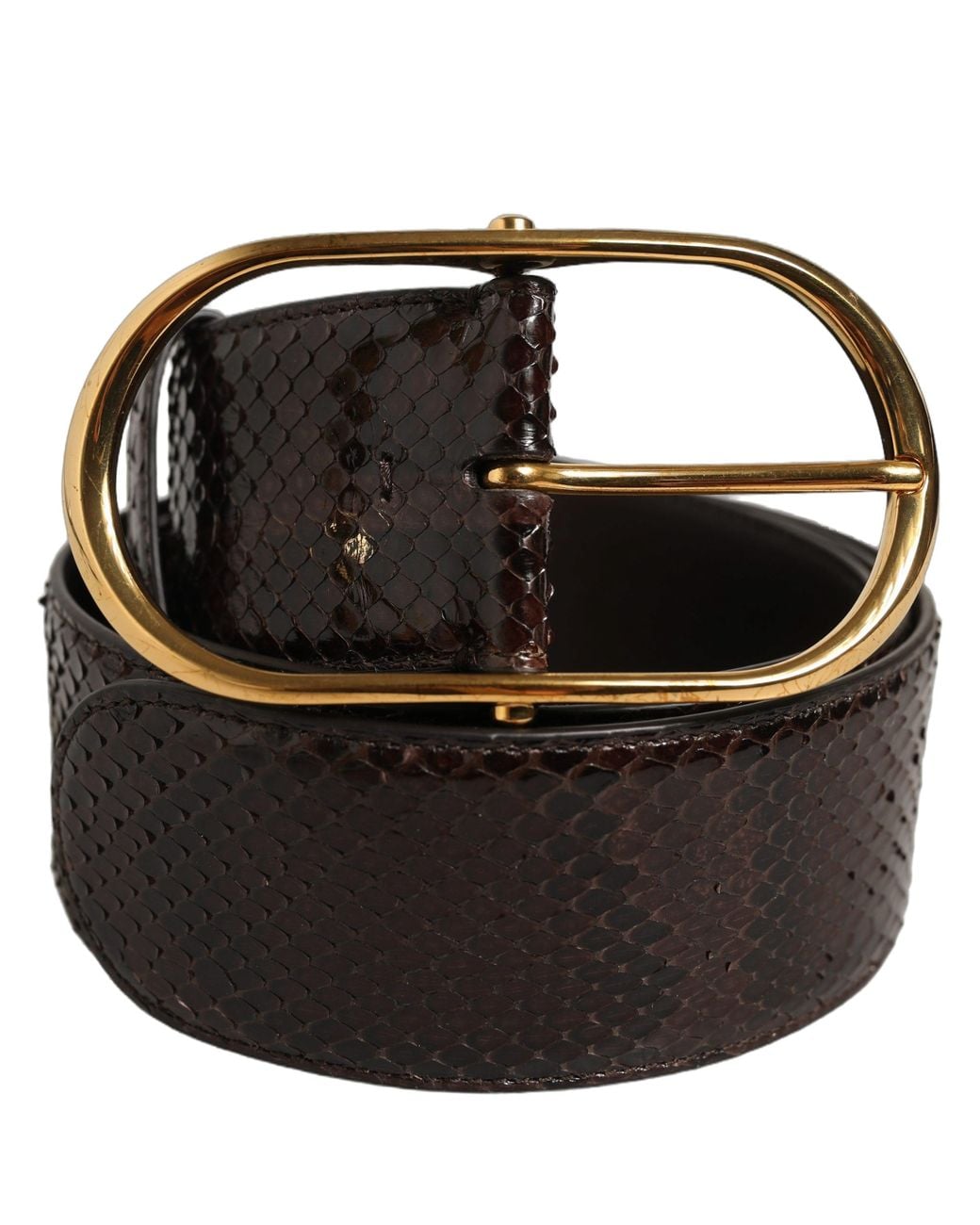 Dolce & Gabbana Black Dolce & Gabbana Python Leather-Buckle Belt