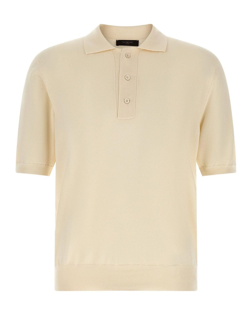Zanone Natural Cotton Knit Polo Shirt for men