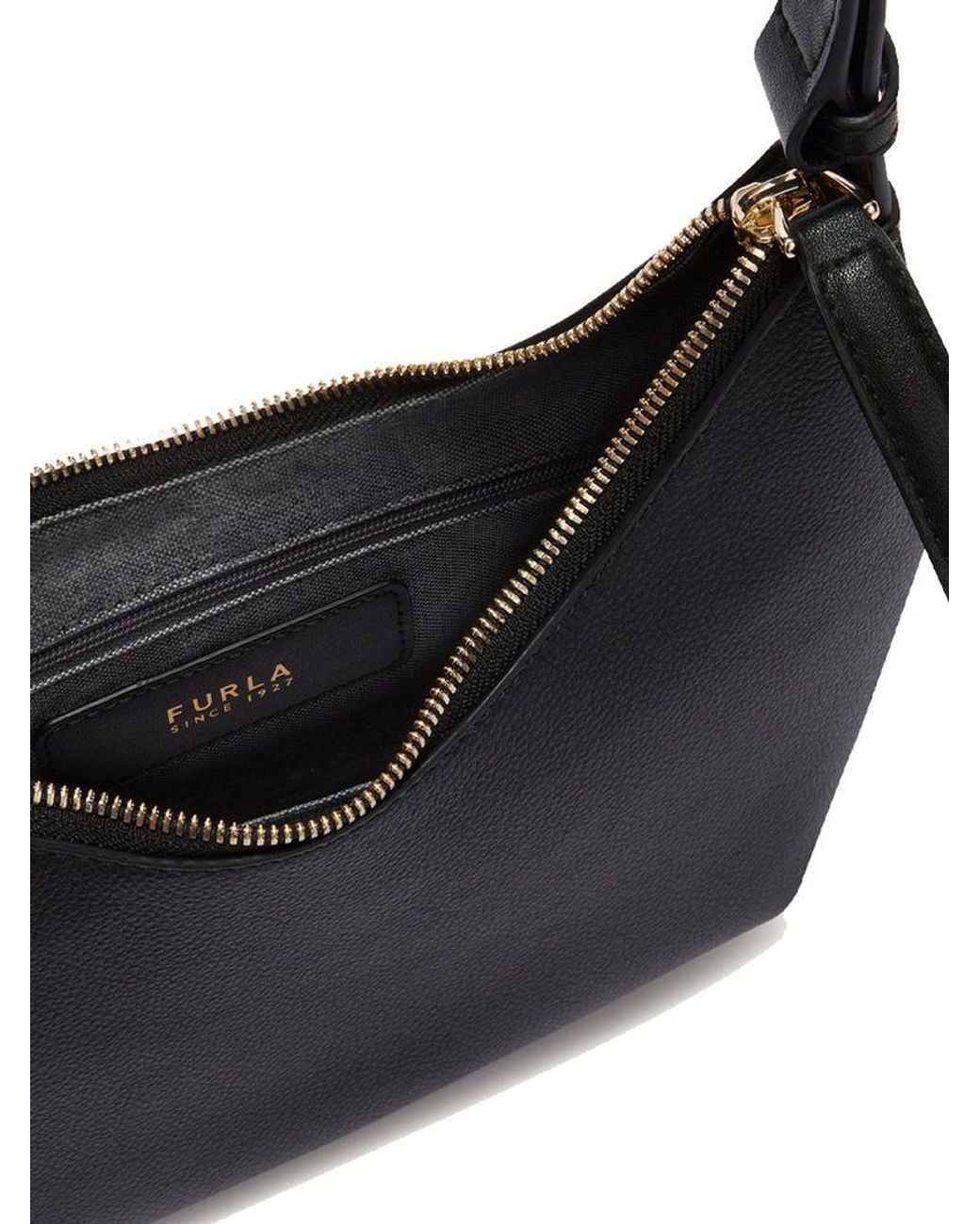 Furla Black Shoulder Bag Genuine Leather Shoulder-Bags