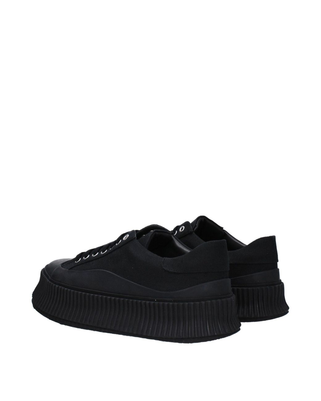 Jil Sander Black Fabric Platform Sneakers for men