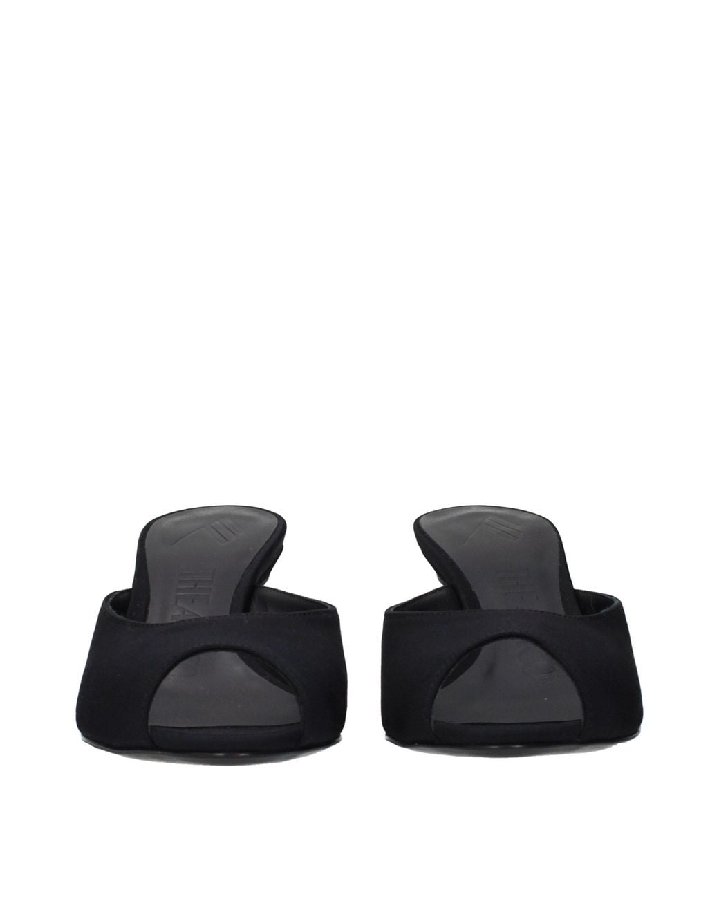 The Attico Black Fabric Flat Sandals