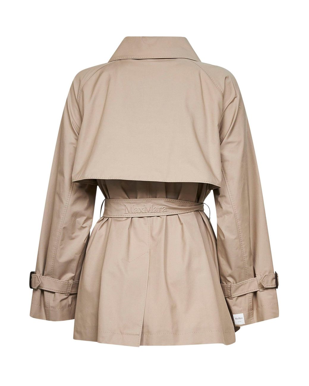 Max Mara Natural Sand Mtccalle Short Double-Breasted Trench Coat