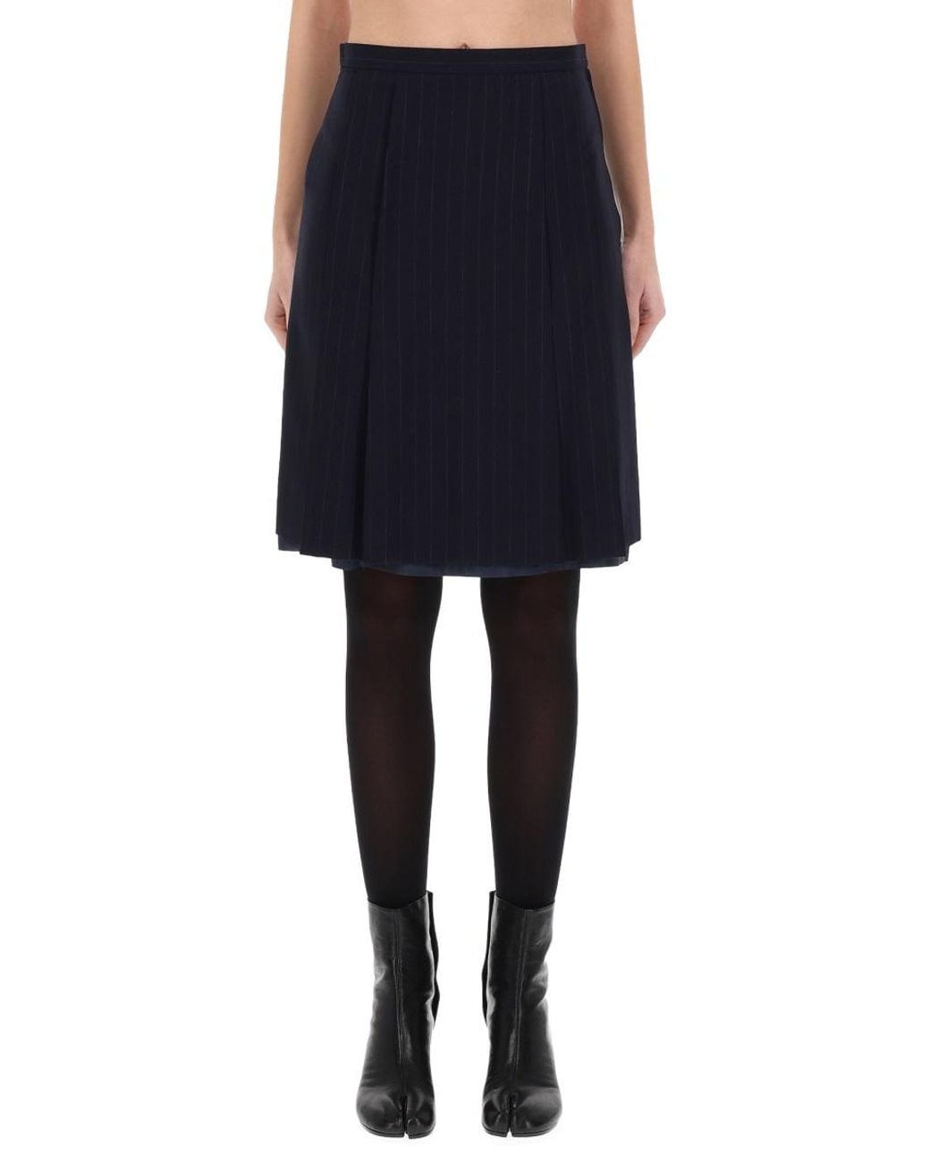 Maison Margiela Blue Maison Margiela Wool Midi Skirt
