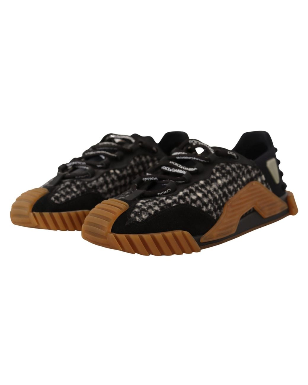 Dolce & Gabbana Black Fabric Lace Up Ns1 Sneakers for men
