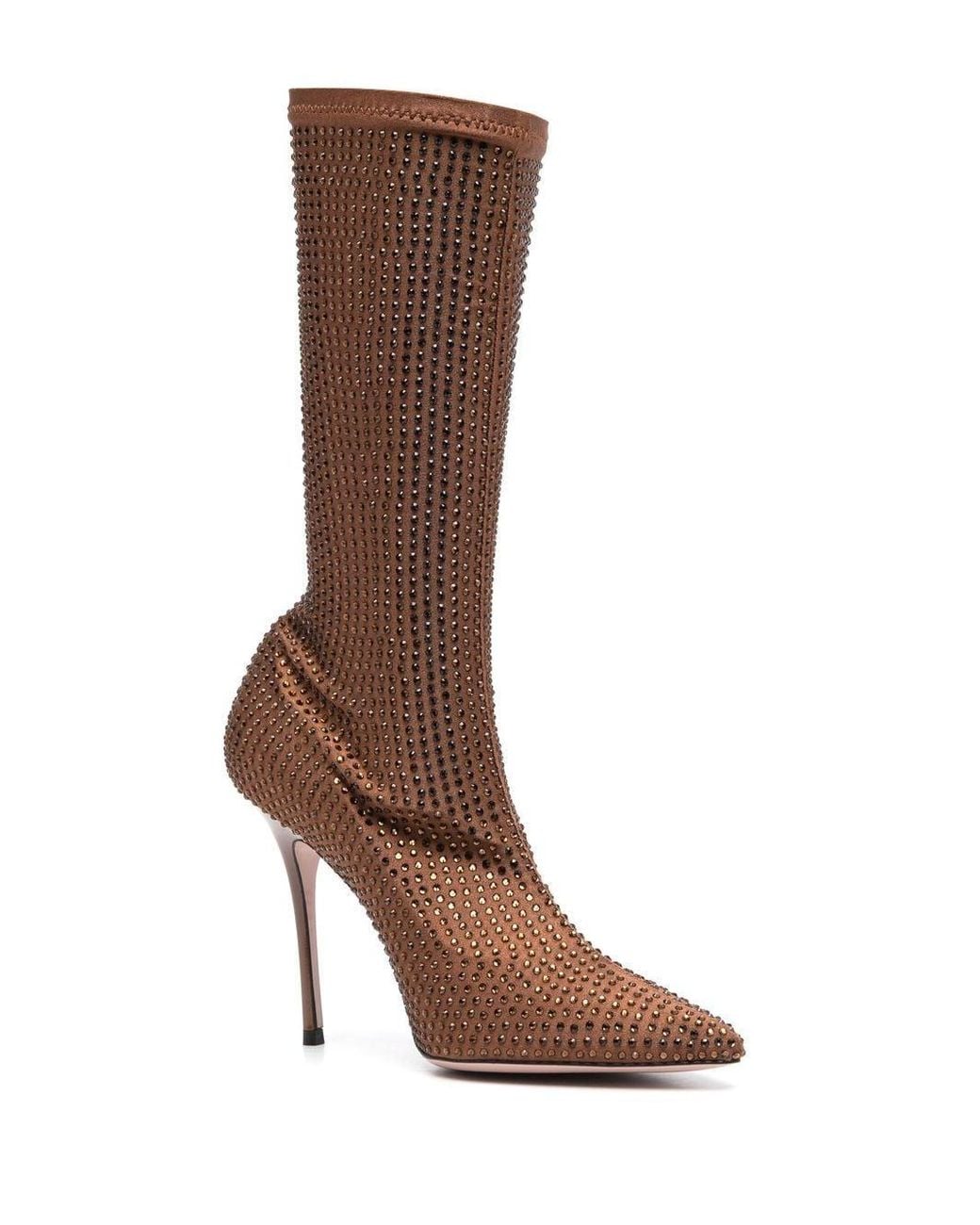 Gedebe Brown Logan Rhinestone-embellished Boots