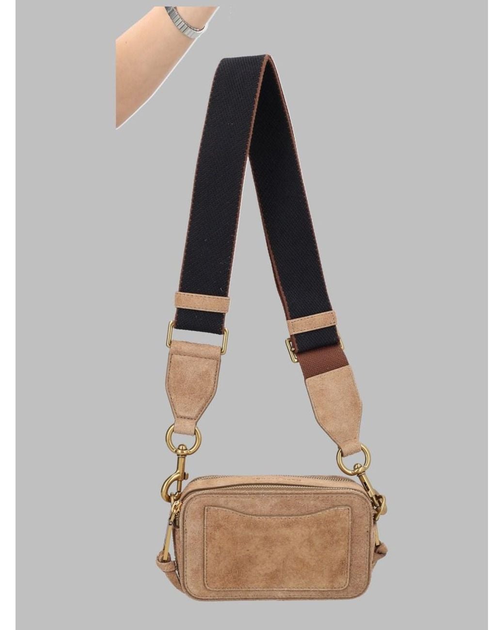 Marc Jacobs Natural Snapshot Leather Shoulder Bag