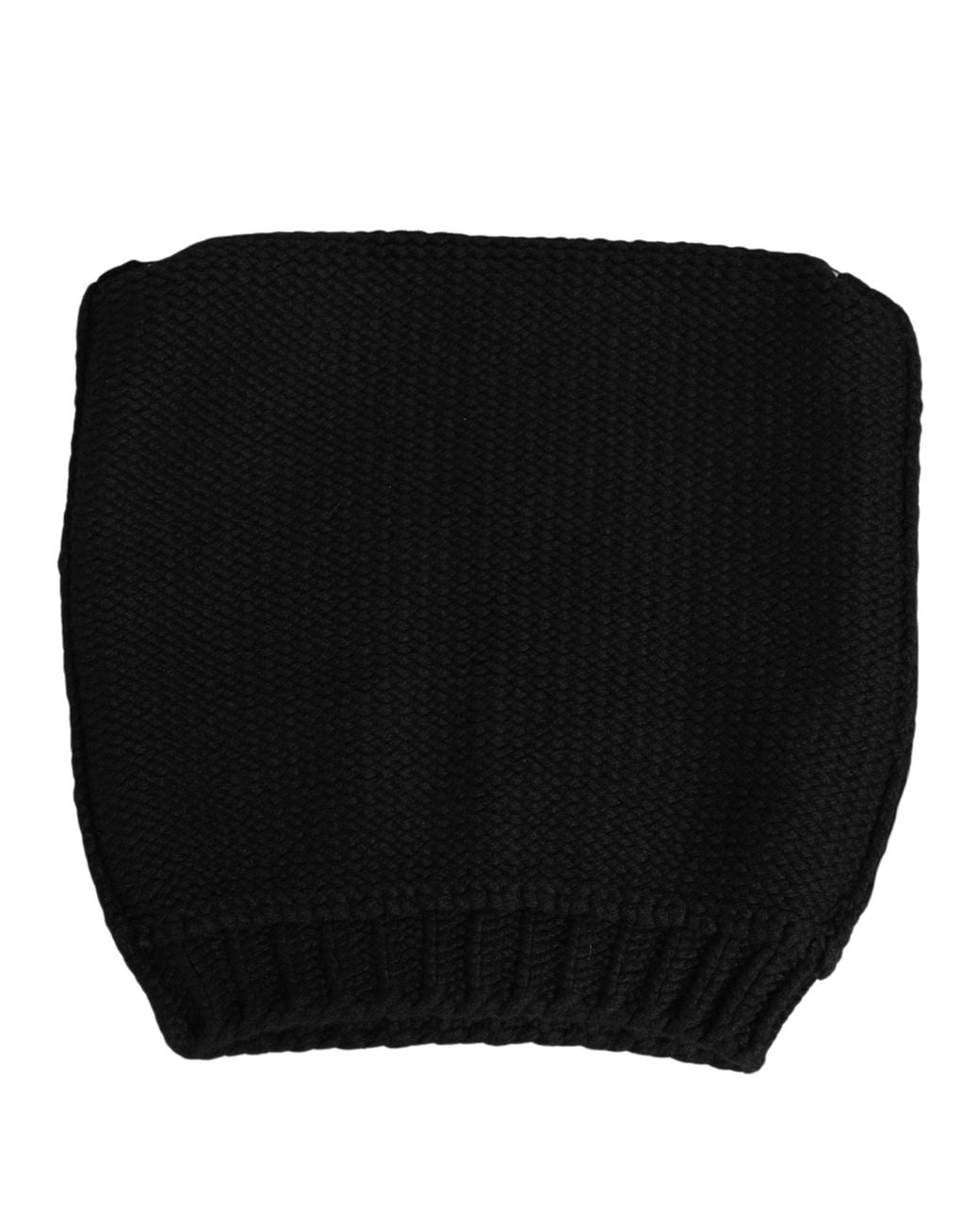Dolce & Gabbana Black Cashmere Knitted Ribbed Cuff Beanie Hat for men