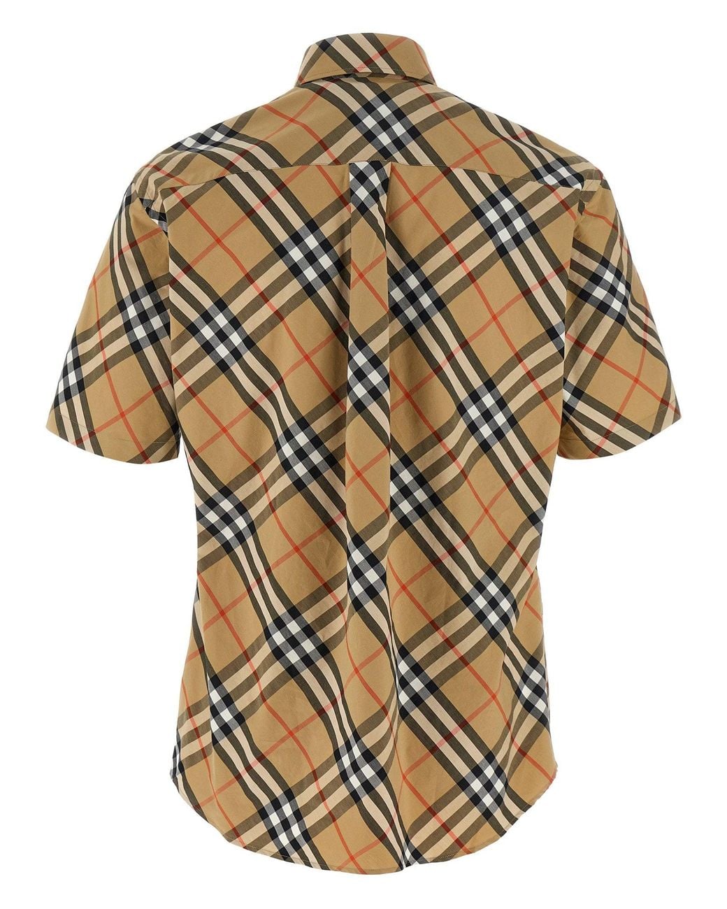 Burberry Check Cotton Poplin Shirt in Natural | Lyst