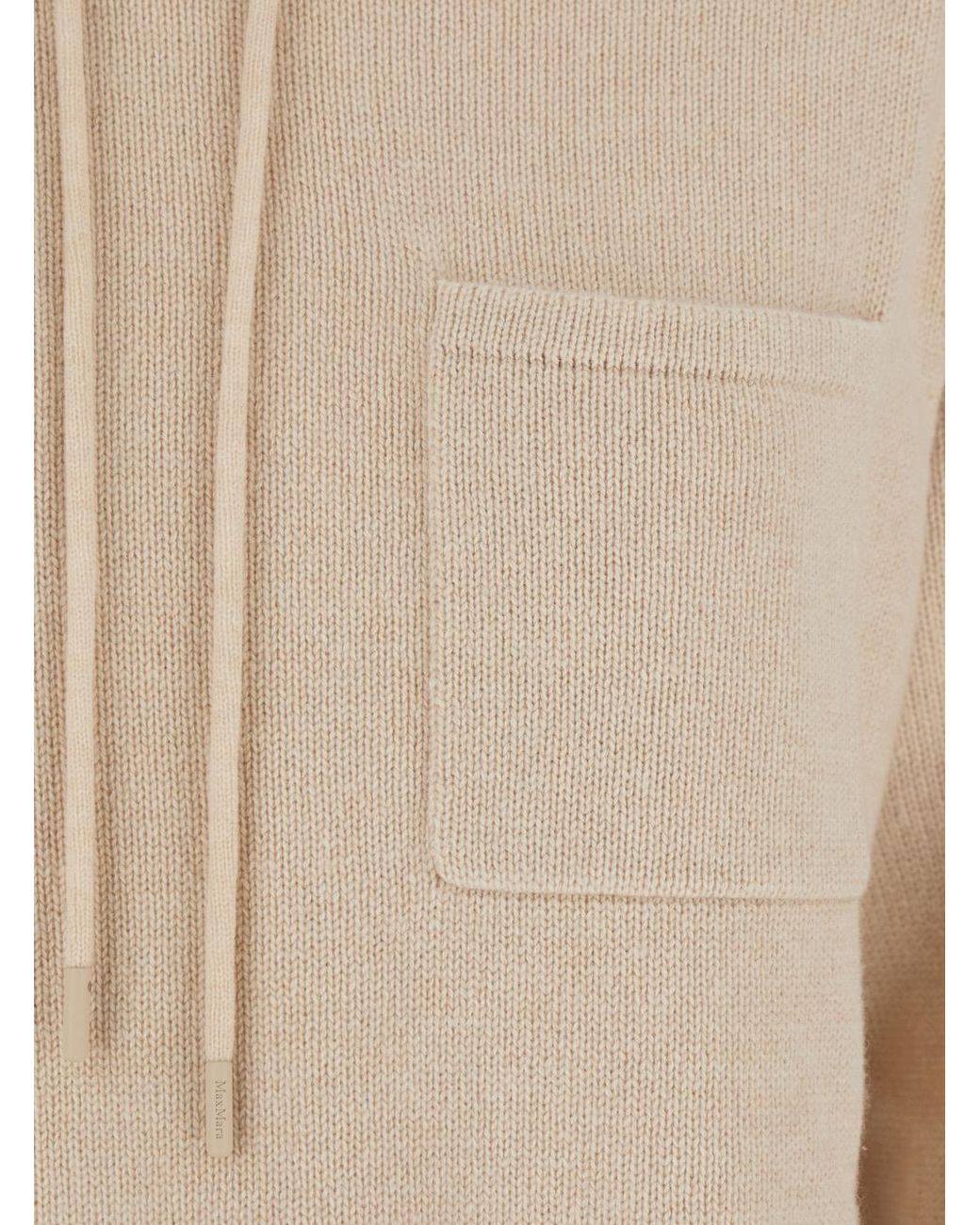 Max Mara Natural Sweater With Drawstring Hood Wool Tops
