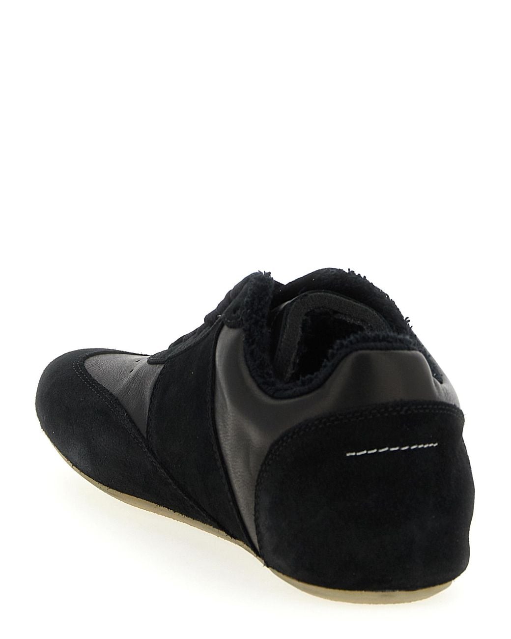 MM6 by Maison Margiela Black Anatomic Sneakers Calfskin Leather for men