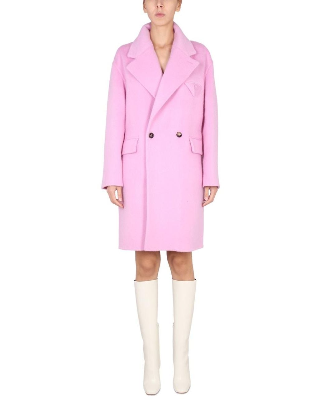 Bottega Veneta Pink Coat Double-Face Trench & Raincoats