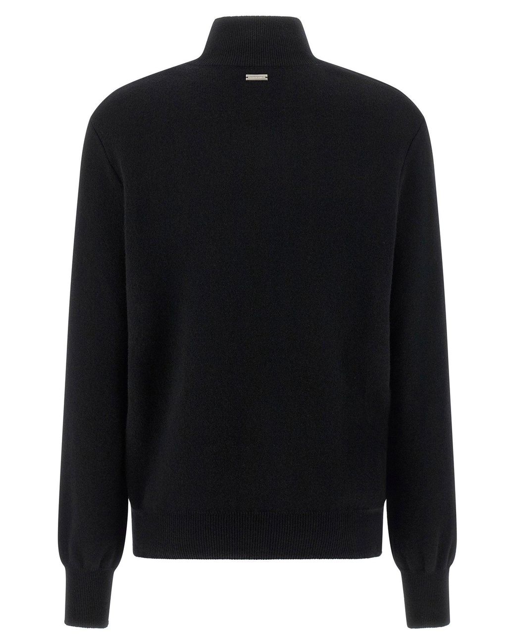 Ferragamo Black Ruffled Floral Insert Sweater