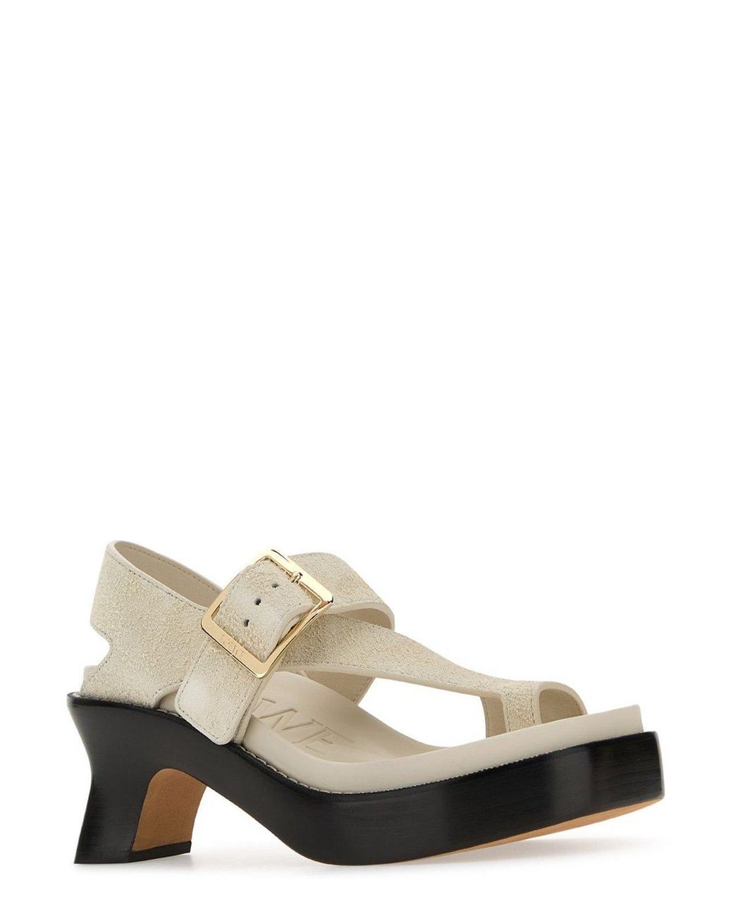 Loewe White Ease Brushed Heeled Sandals